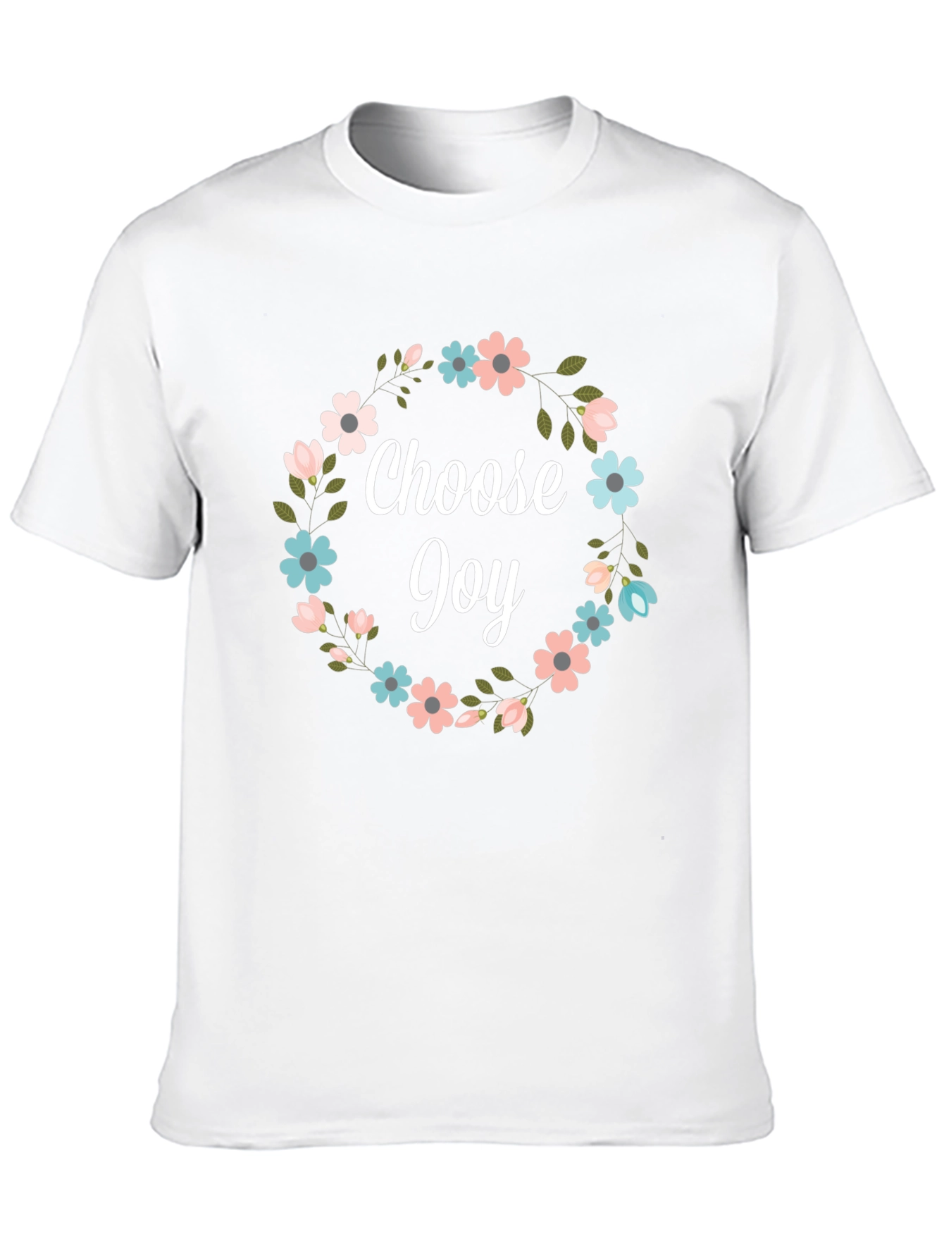Black Choose Joy Floral Wreath Graphic T-Shirt view 10