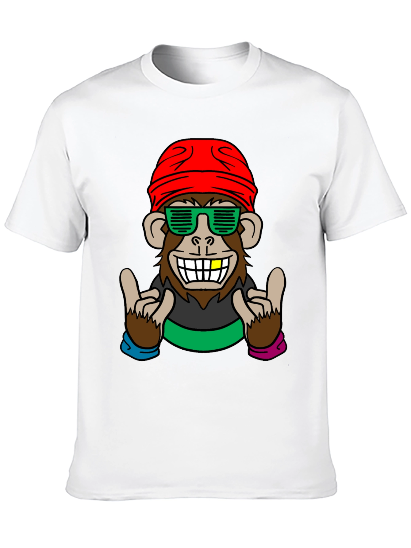 Black Cool Monkey Graphic Tee - Fun Novelty Shirt view 10