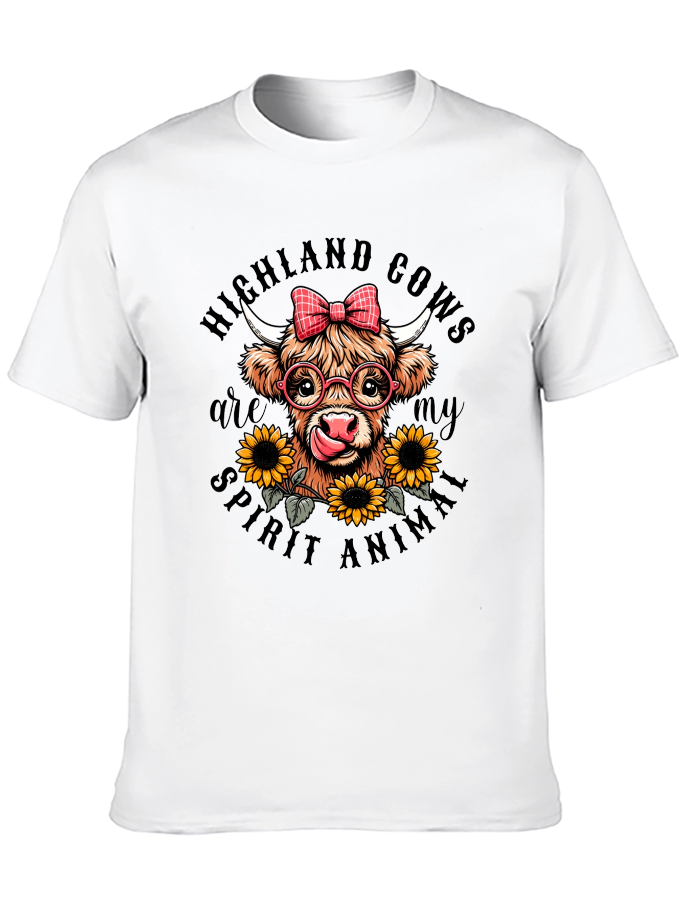 Black Highland Cow Spirit Animal Graphic T-Shirt view 10