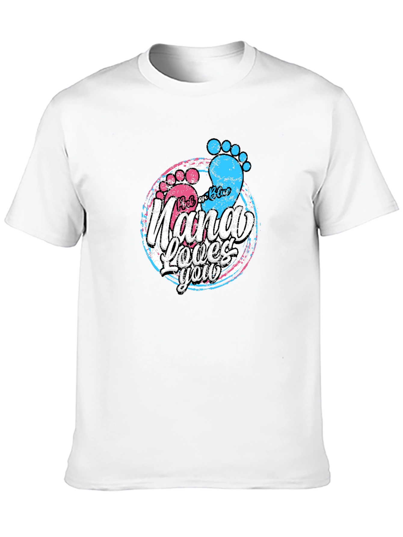 Black Pink or Blue Nana Loves You T-Shirt - Gender Reveal Tee view 10