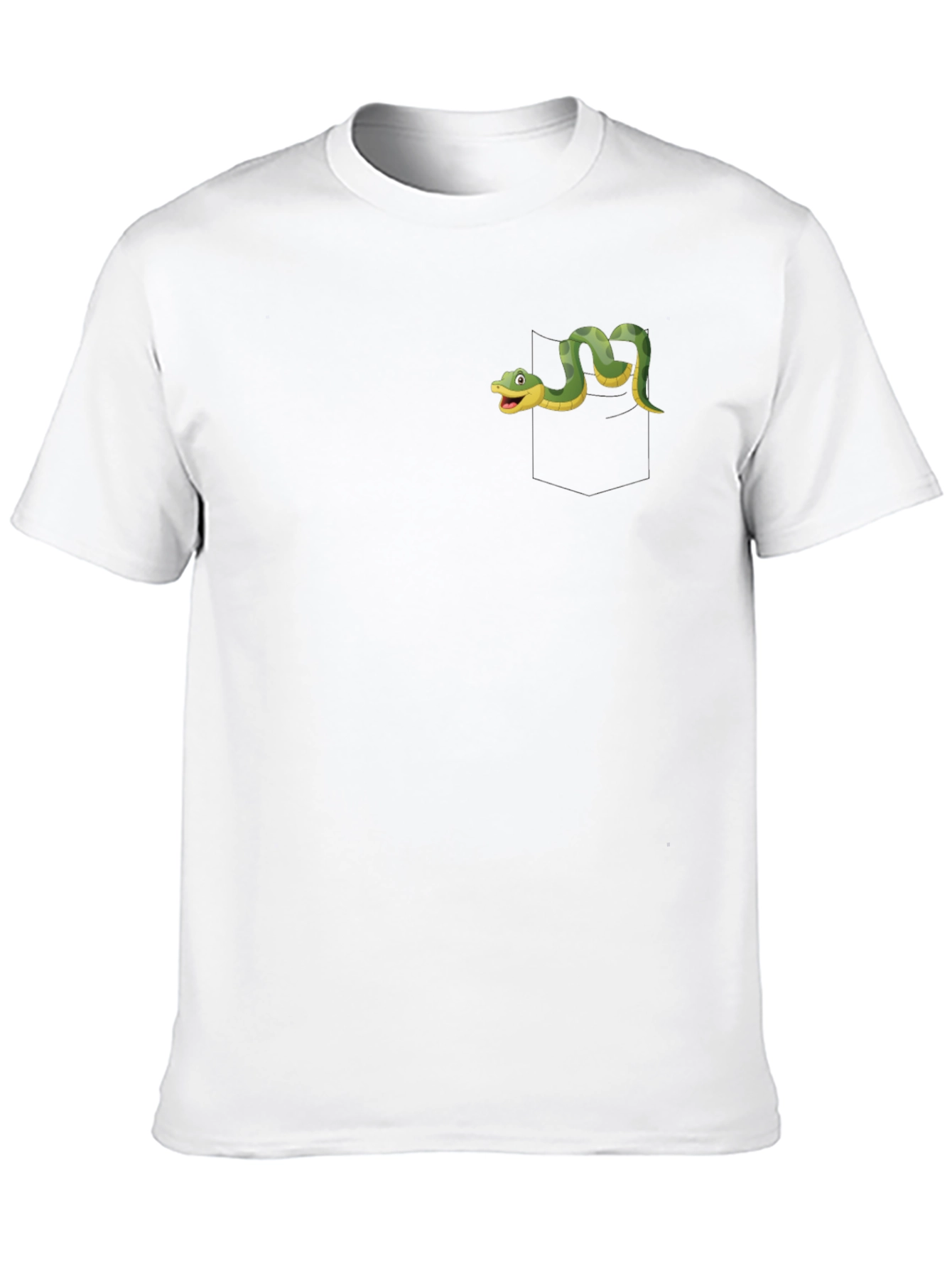 Black Black T-Shirt with Cartoon Snake Design view 10
