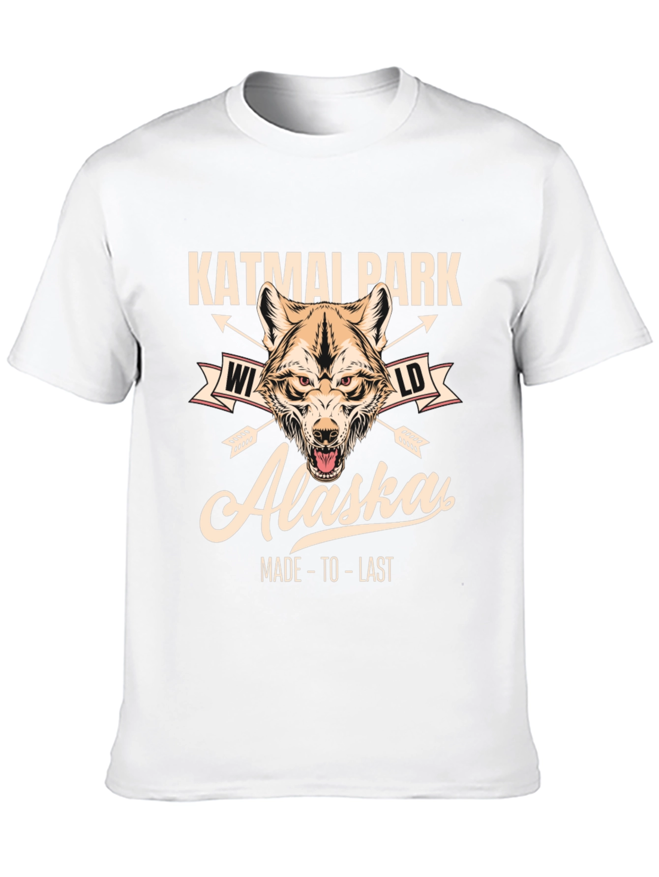 Black Katmai Park Alaska Wolf Graphic T-Shirt view 10