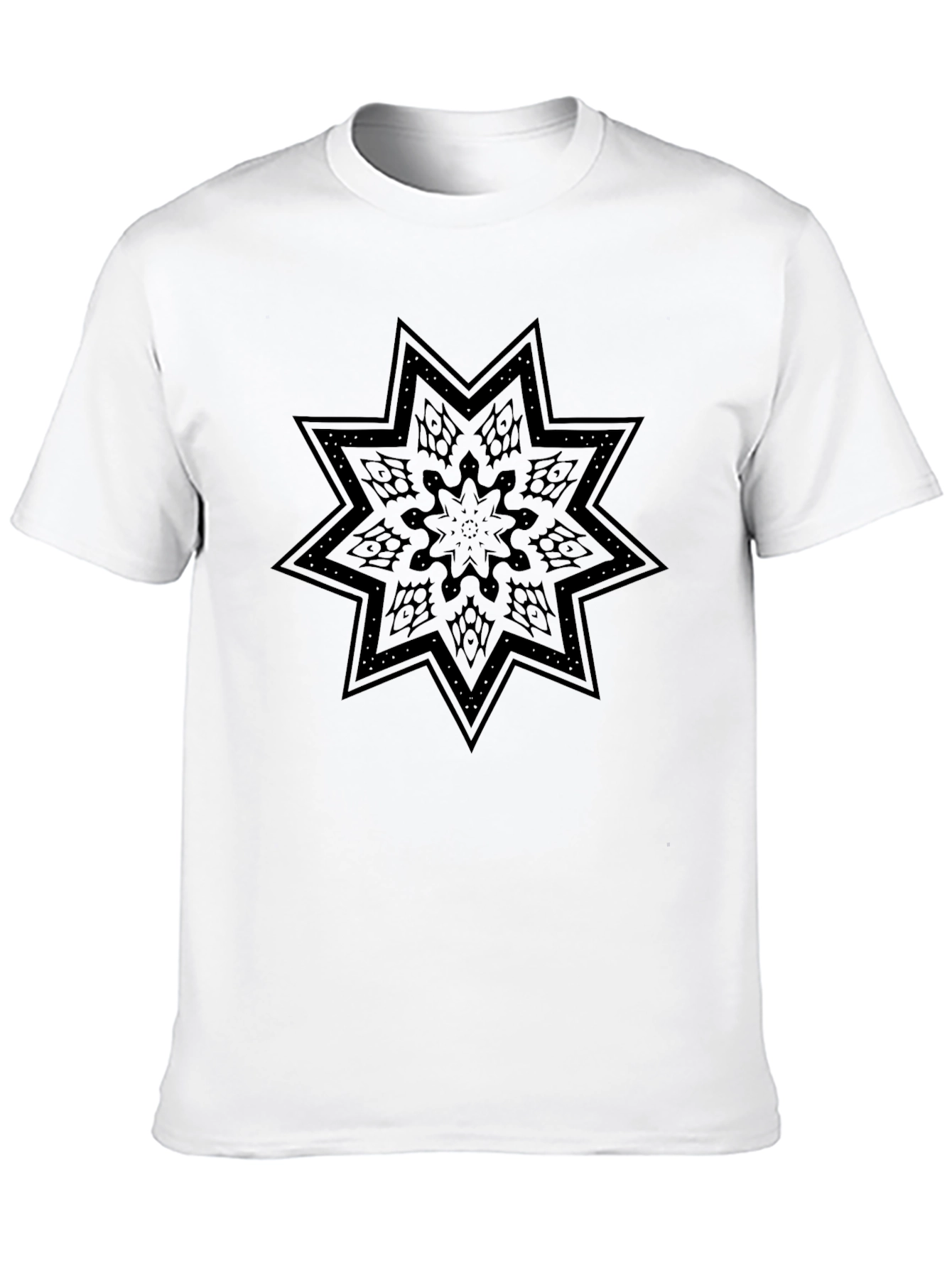 Black Geometric Star Graphic Tee - Black view 10
