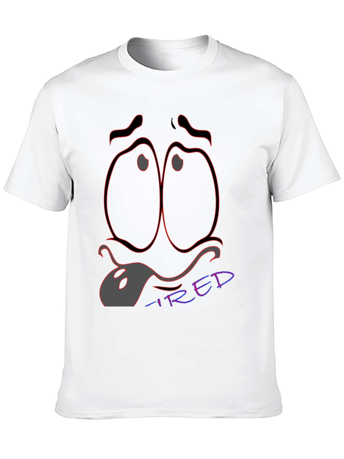 Black Tired Expression T-Shirt - Unique Graphic Tee view 10
