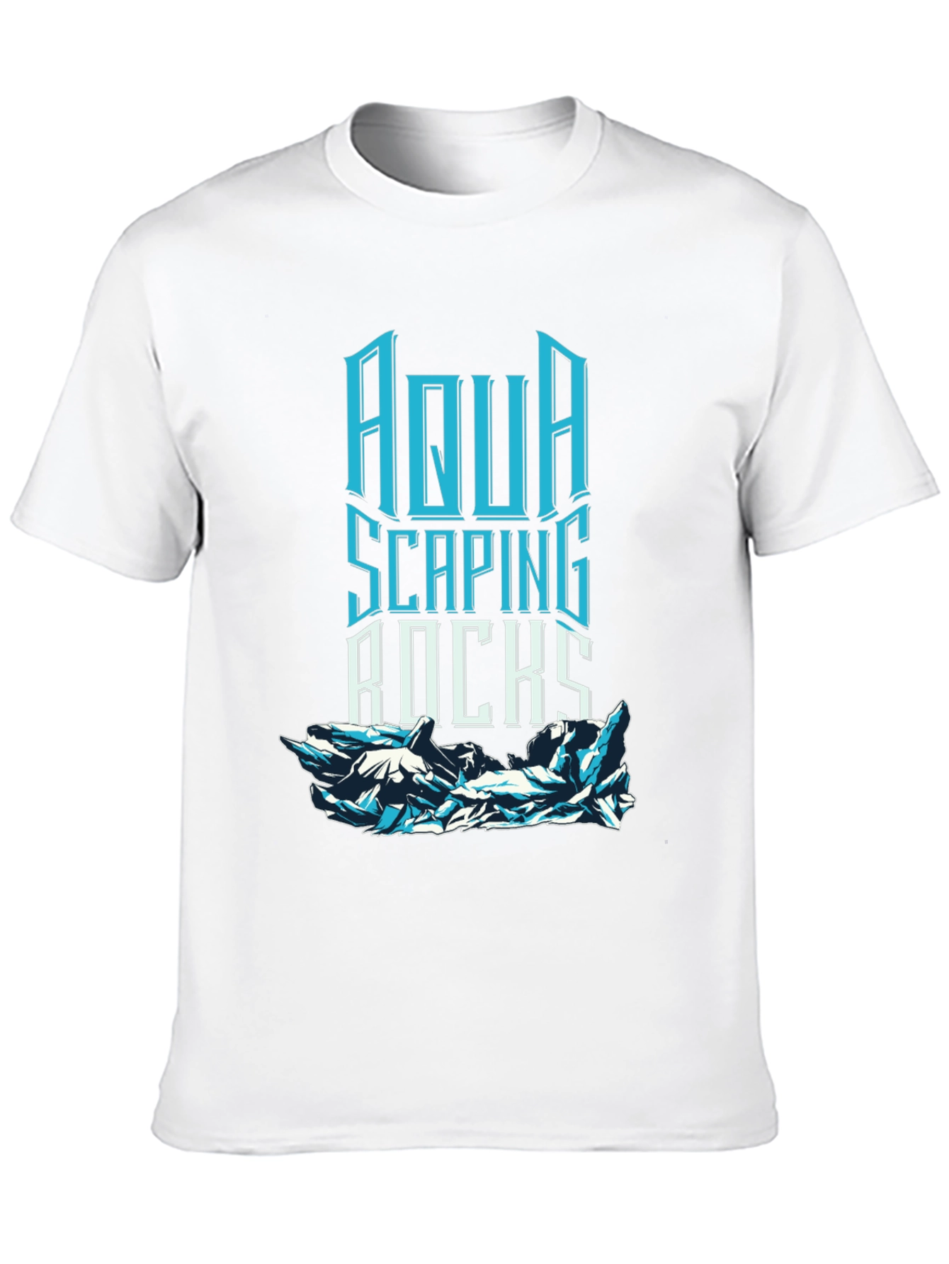 Black Aqua Scaping Rocks Graphic T-Shirt view 10