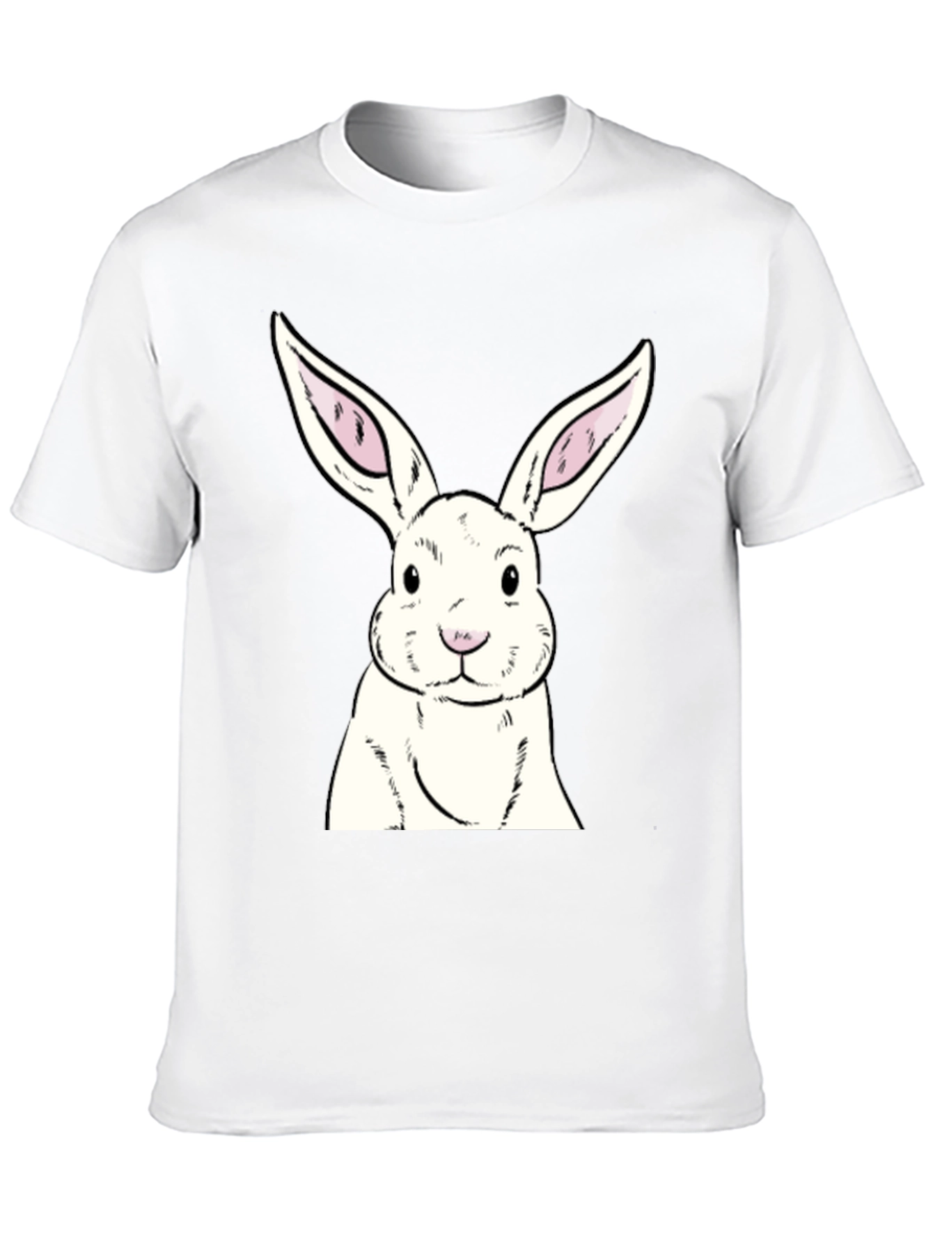 Black Bunny Graphic Tee - Soft Black Cotton Rabbit Print Shirt view 10