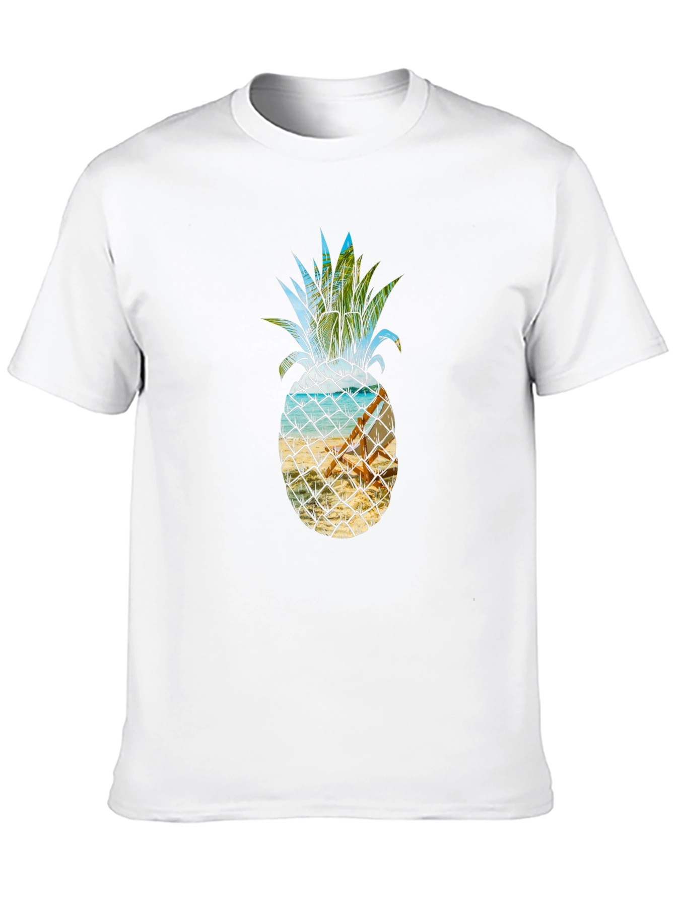 Black Tropical Pineapple Beach T-Shirt view 10
