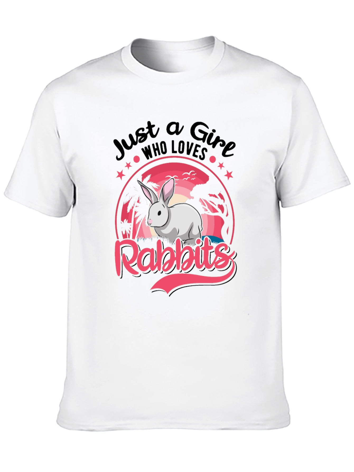 Black Just a Girl Who Loves Rabbits T-Shirt view 10