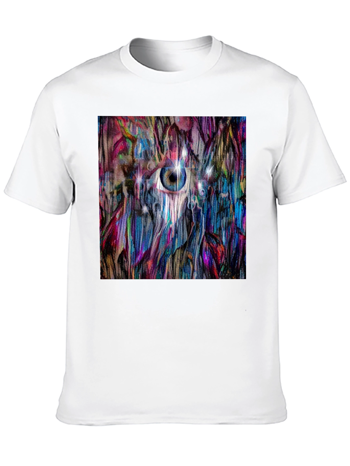 Black Abstract Eye T-Shirt: Artistic Graphic Tee view 10