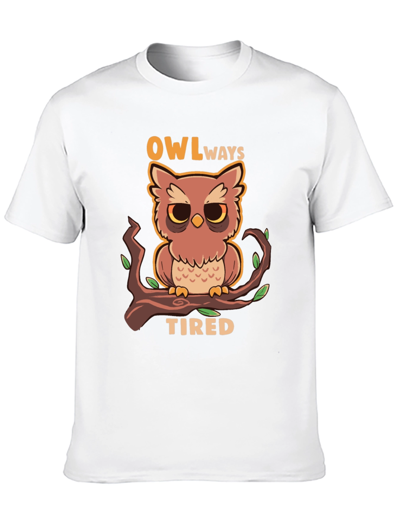Black Owl Always Tired Graphic Tee view 10