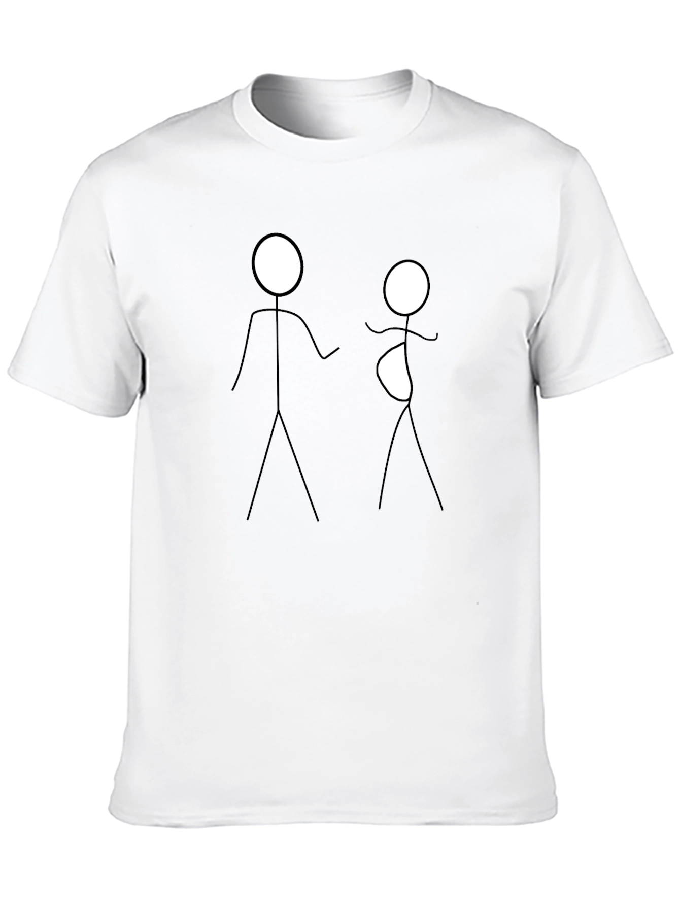 Black Stick Figure Pregnancy Announcement T-Shirt view 10