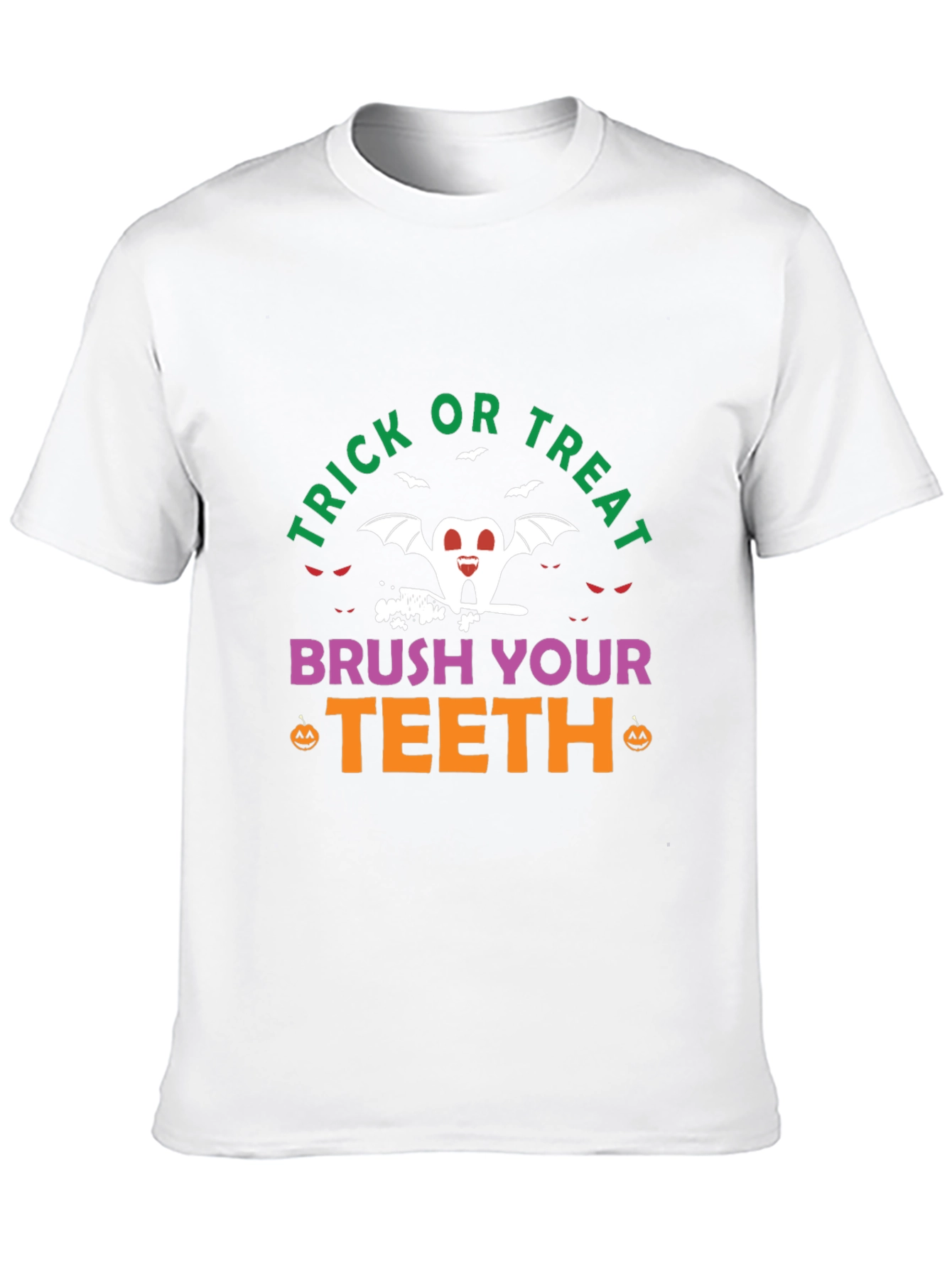 Black Trick or Treat Brush Your Teeth Halloween T-Shirt view 10