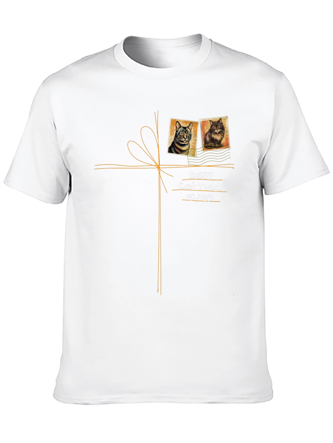 Black Best Cat Dad Ever Graphic T-Shirt view 10