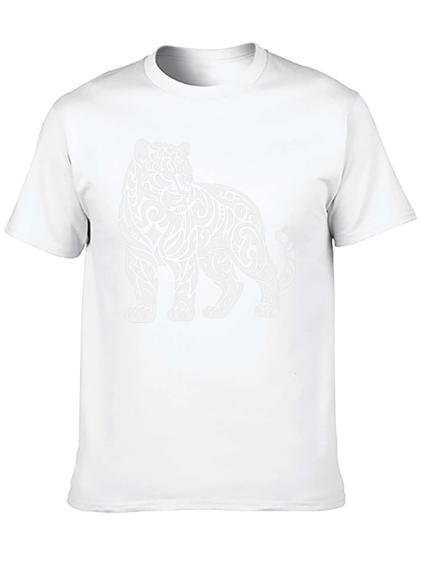 Black Tribal Tiger Graphic Tee - Stylish Black Cotton T-Shirt view 10
