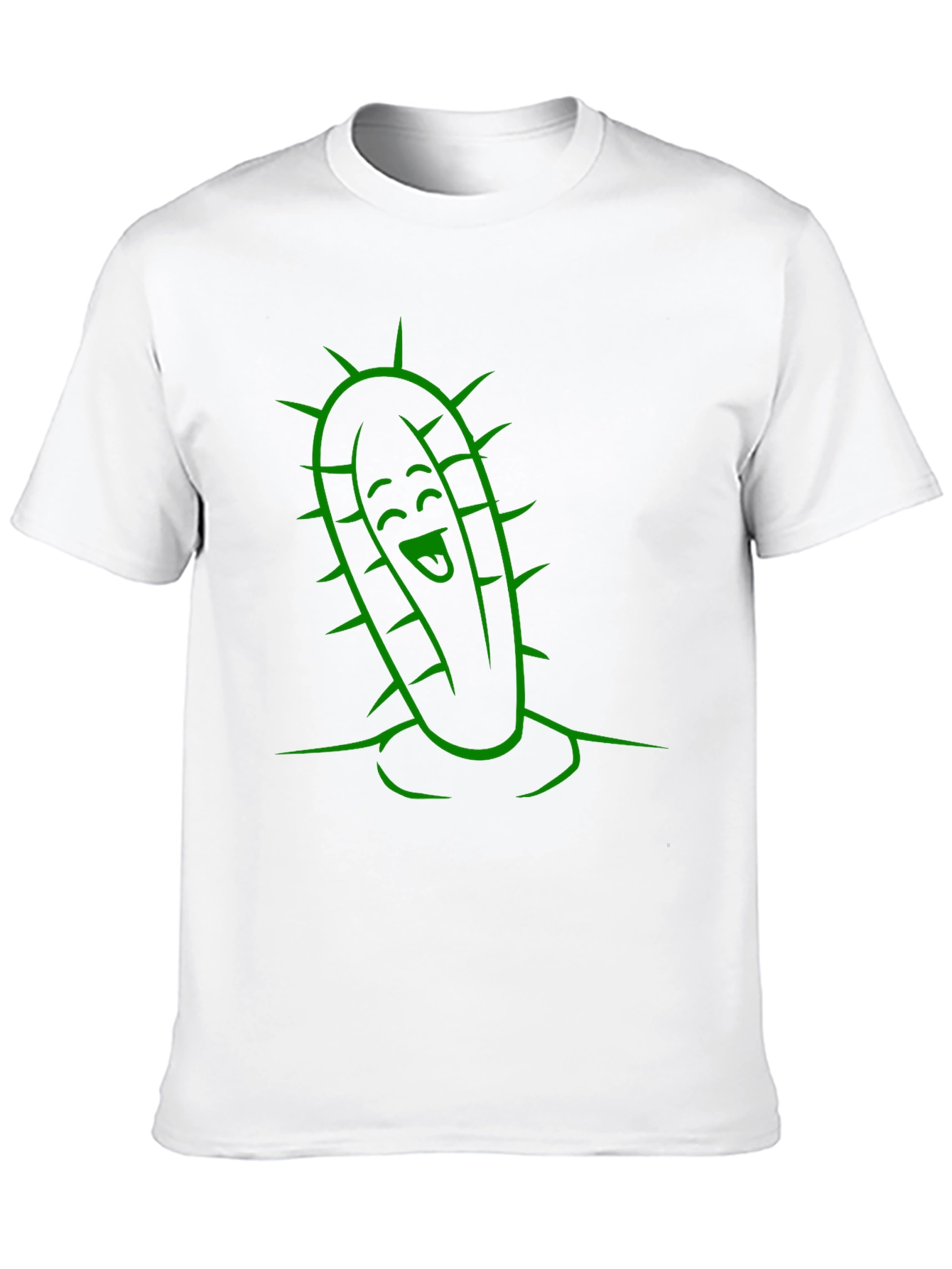 Black Cactus Character Graphic Tee - Fun Black T-Shirt view 10