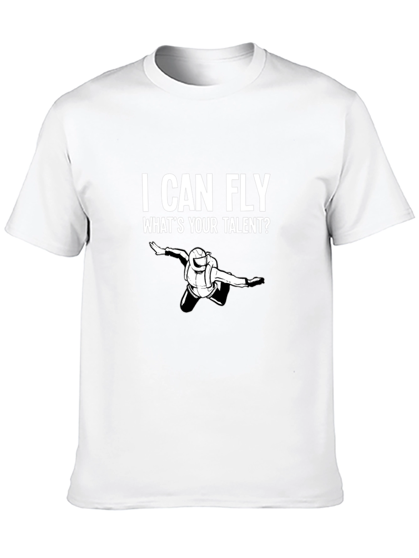 Black I Can Fly T-Shirt - Skydiver Graphic Tee view 10