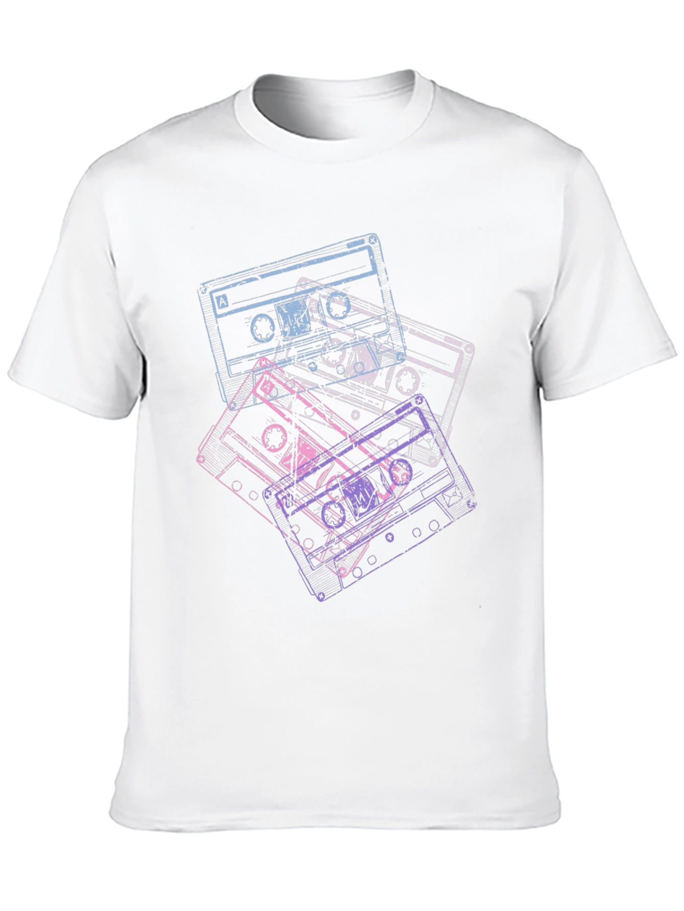 Black Retro Cassette Tape Graphic Tee - Vintage Music Lover Shirt view 10