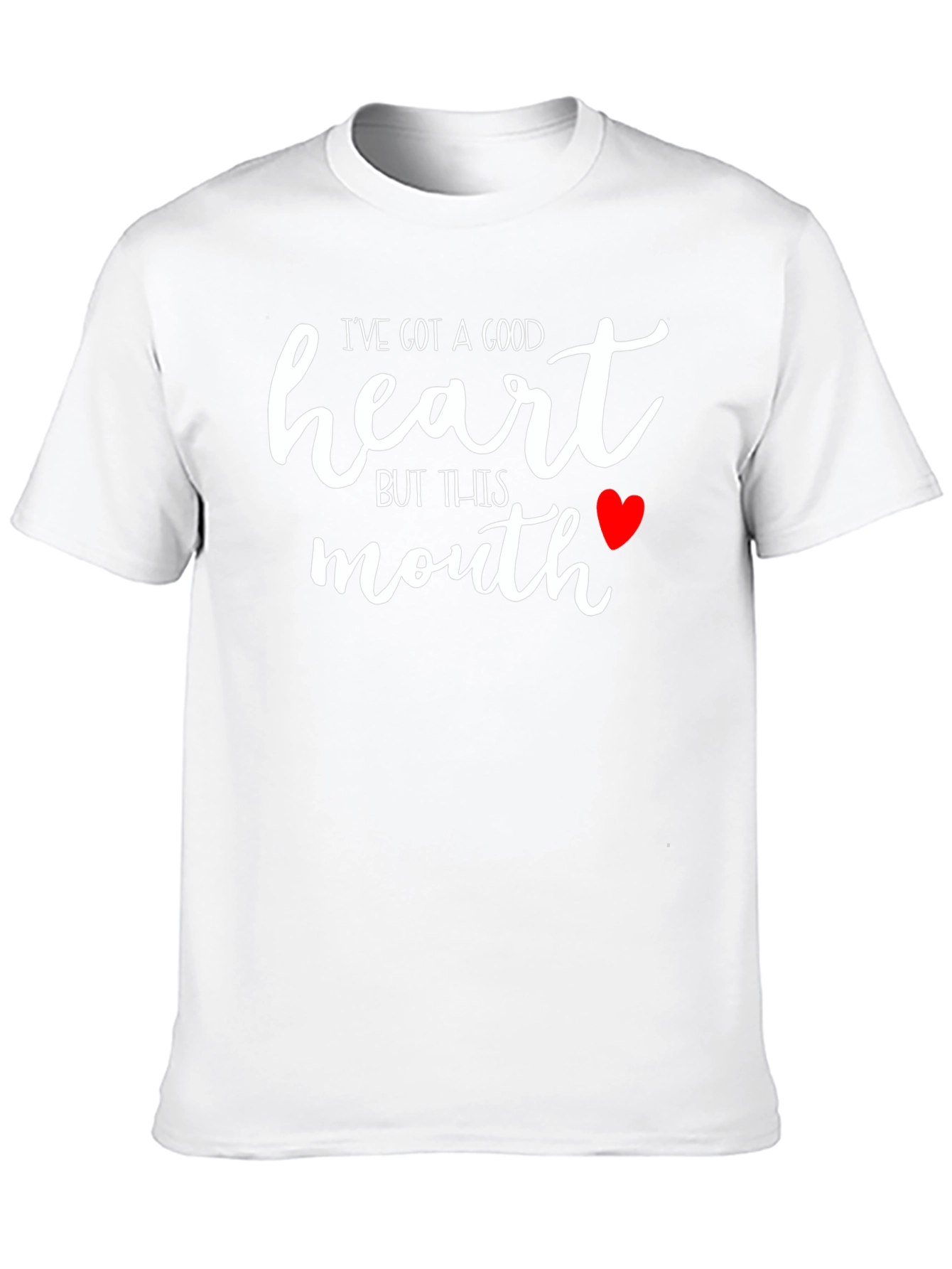 Black Funny Good Heart Mouth Graphic Tee view 10