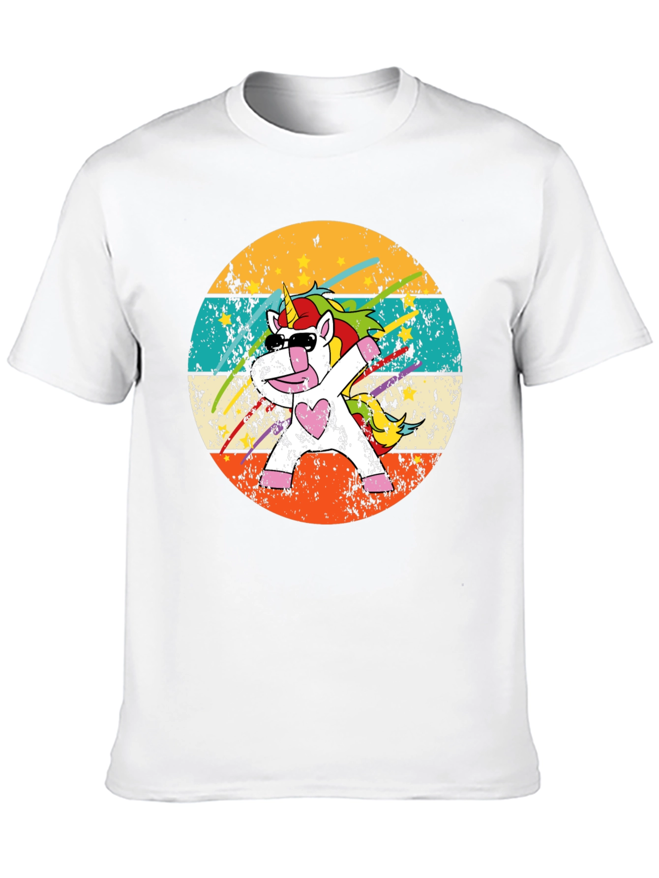 Black Dabbing Unicorn Retro T-Shirt view 10