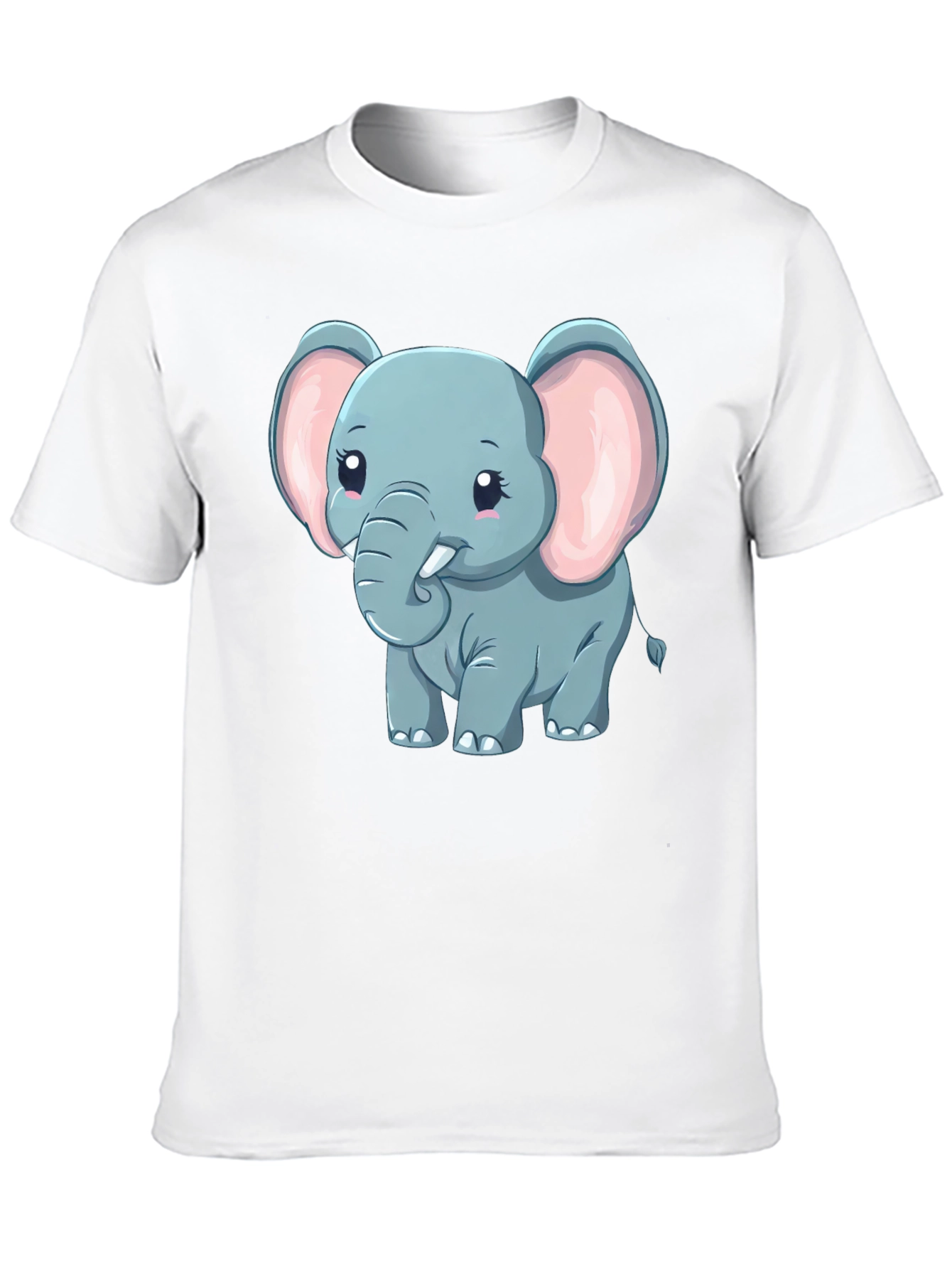 Black Cute Elephant Graphic Tee - Black Cotton Blend view 10