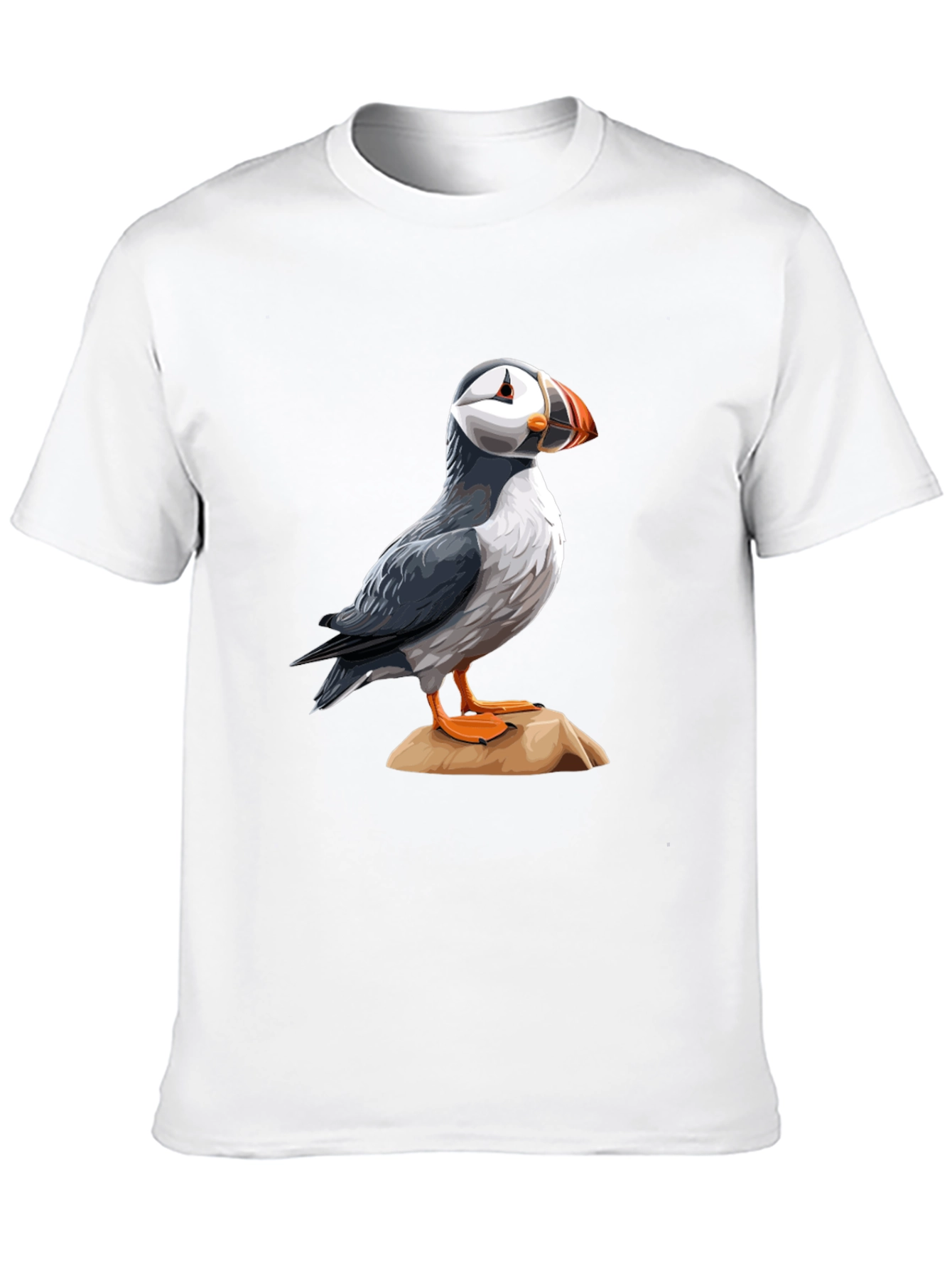 Black Puffin Bird Graphic T-Shirt - Black Casual Tee view 10