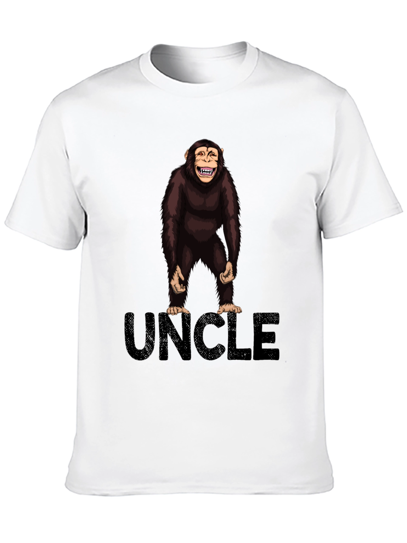 Black Uncle Monkey Graphic T-Shirt -  Black Cotton Tee view 10