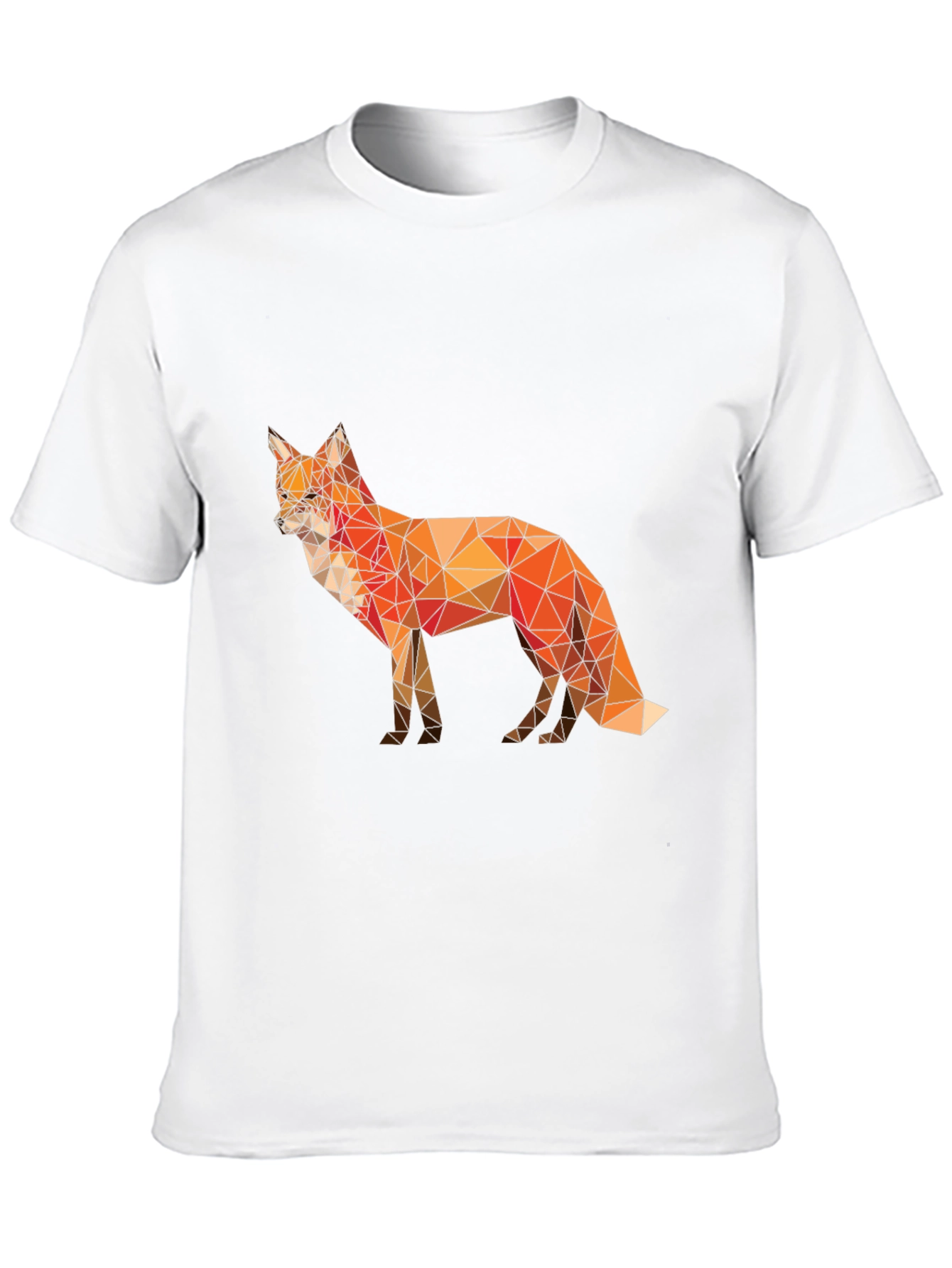 Black Geometric Fox Graphic T-Shirt - Modern Poly Art Tee view 10