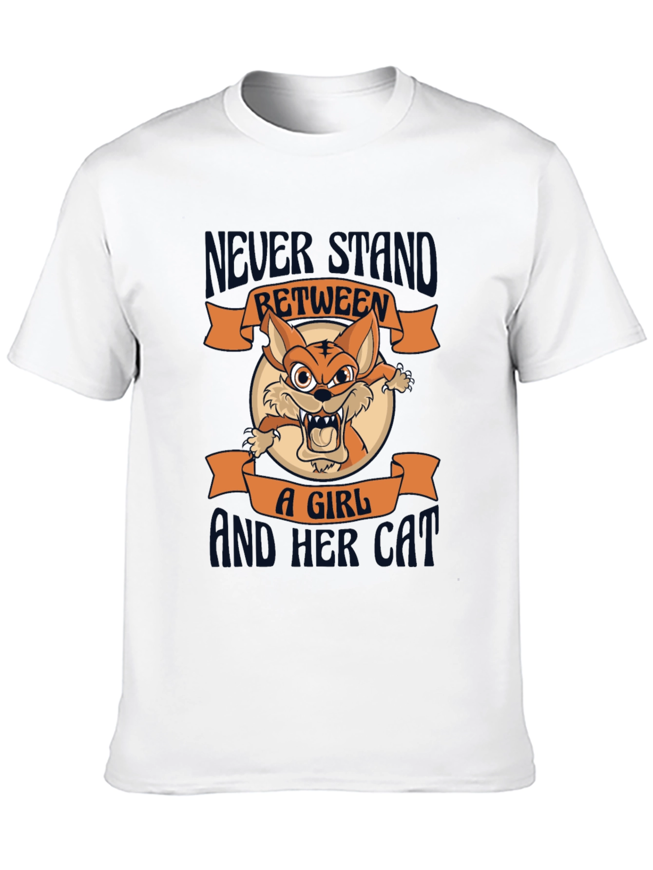 Black Never Stand Between a Girl and Her Cat T-Shirt view 10