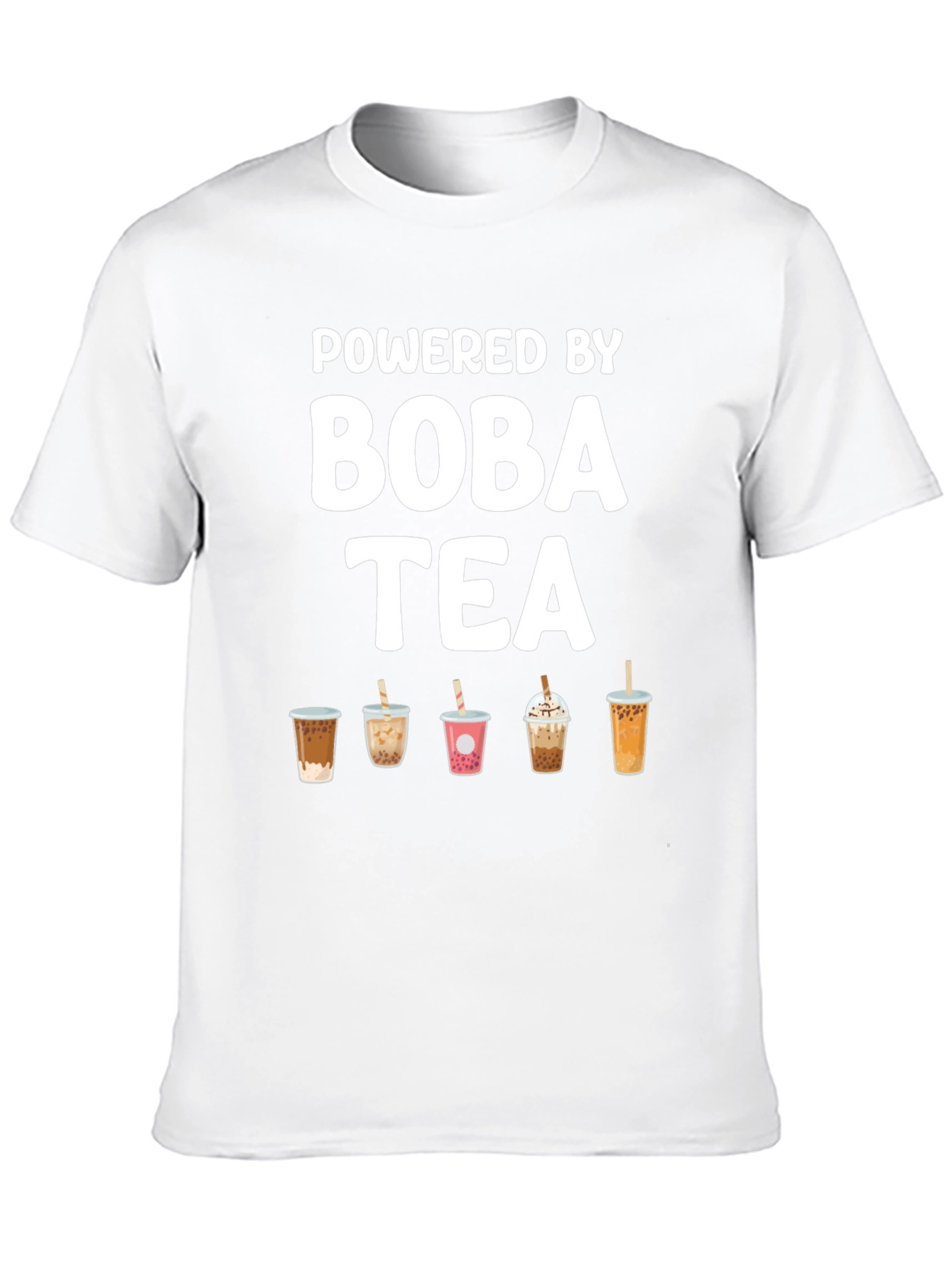 Black Powered by Boba Tea Graphic Tee view 10