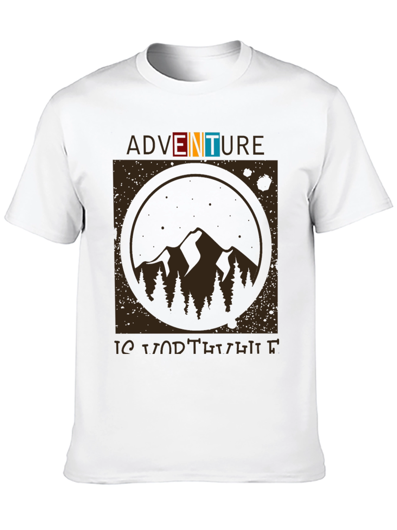 Black Adventure is Worth It Black Graphic T-Shirt view 10