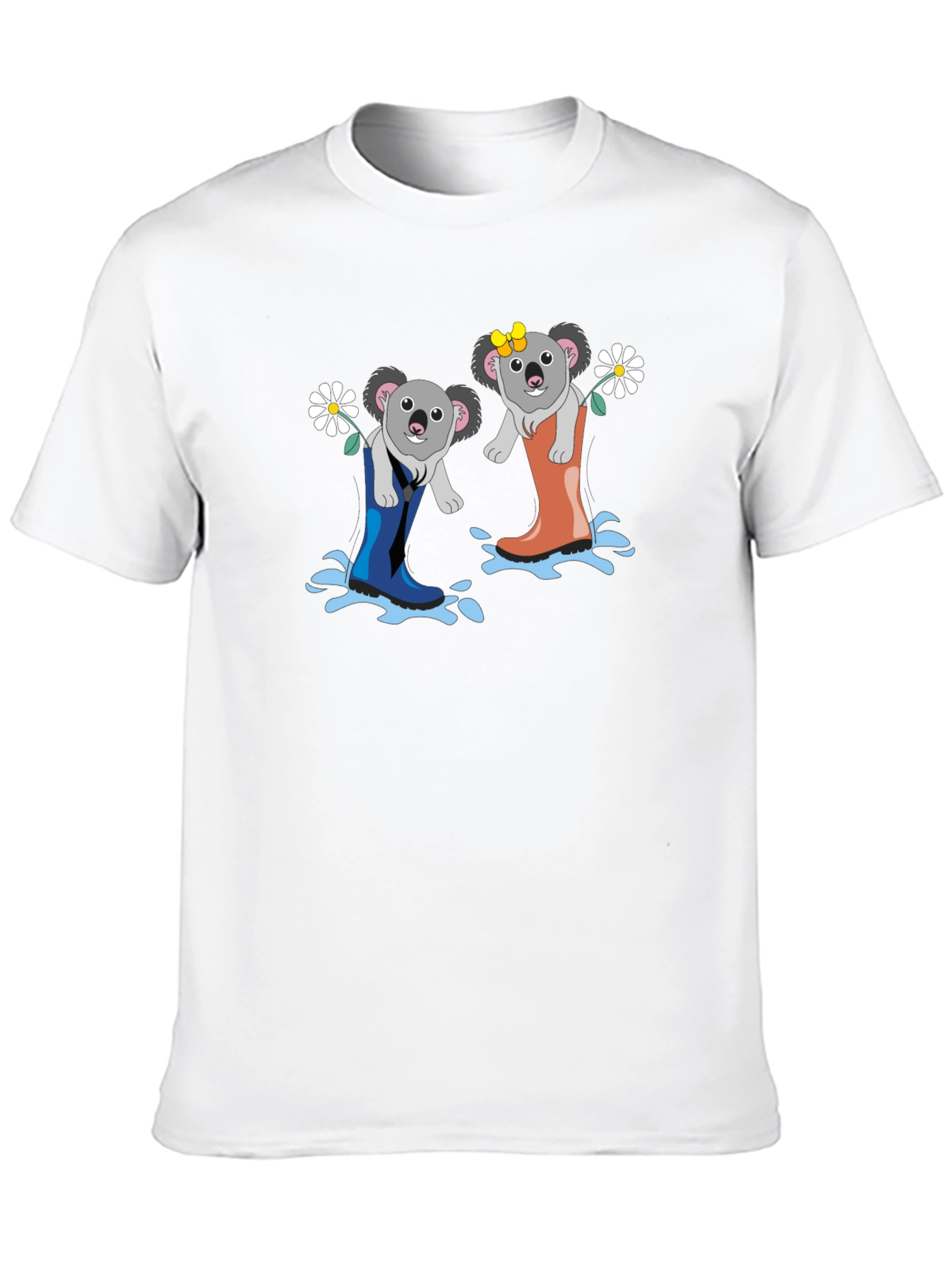 Black Koala in Boots Graphic Tee - Unisex Black T-Shirt view 10