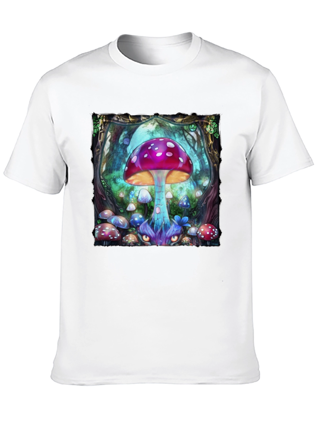 Black Mushroom Fantasy Graphic Tee view 10
