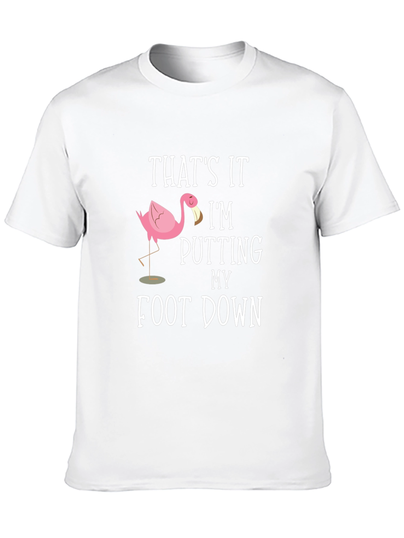 Black Funny Flamingo T-Shirt - Putting My Foot Down Tee view 10