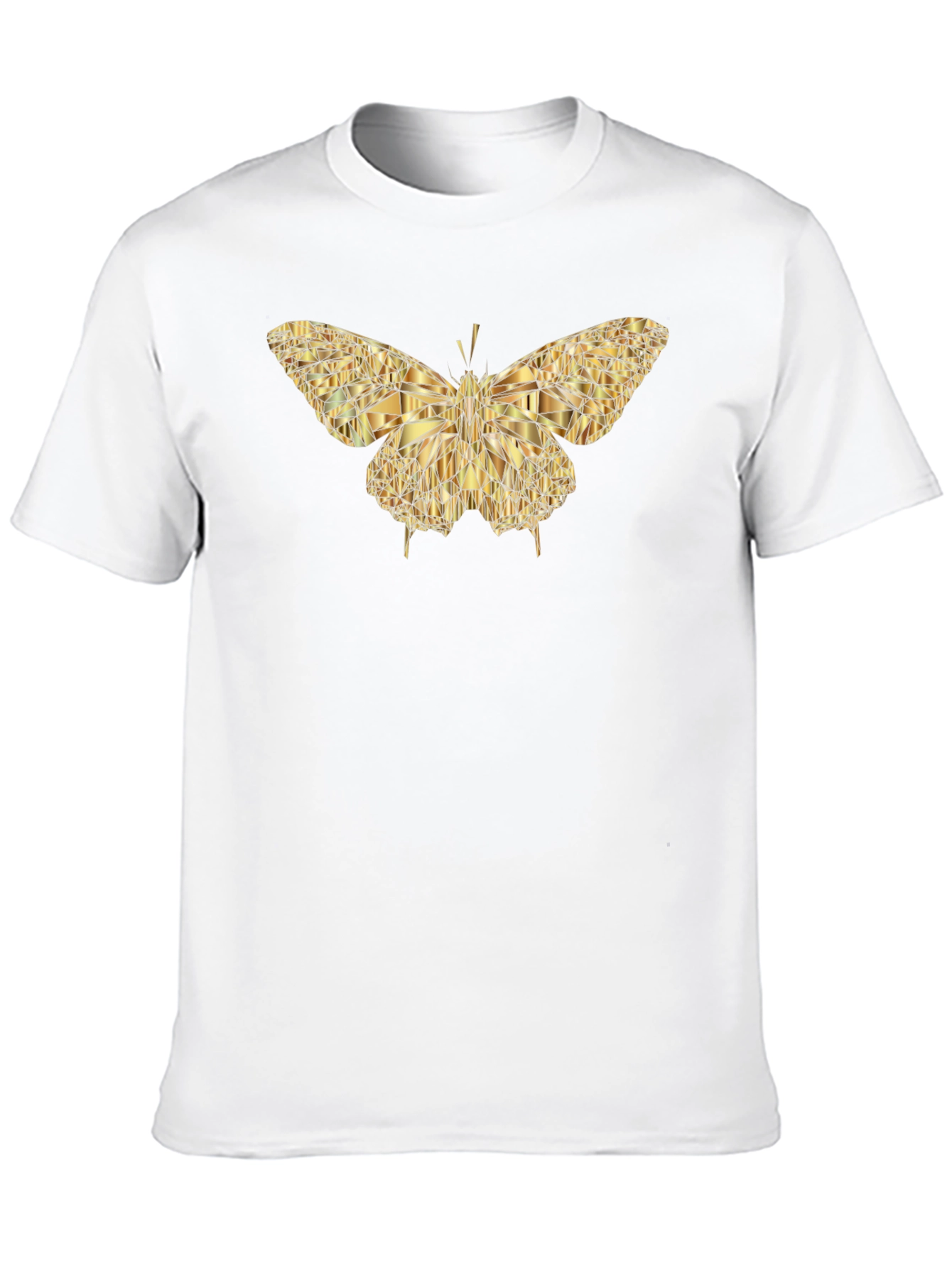 Black Geometric Gold Butterfly Graphic Tee - Modern Style view 10