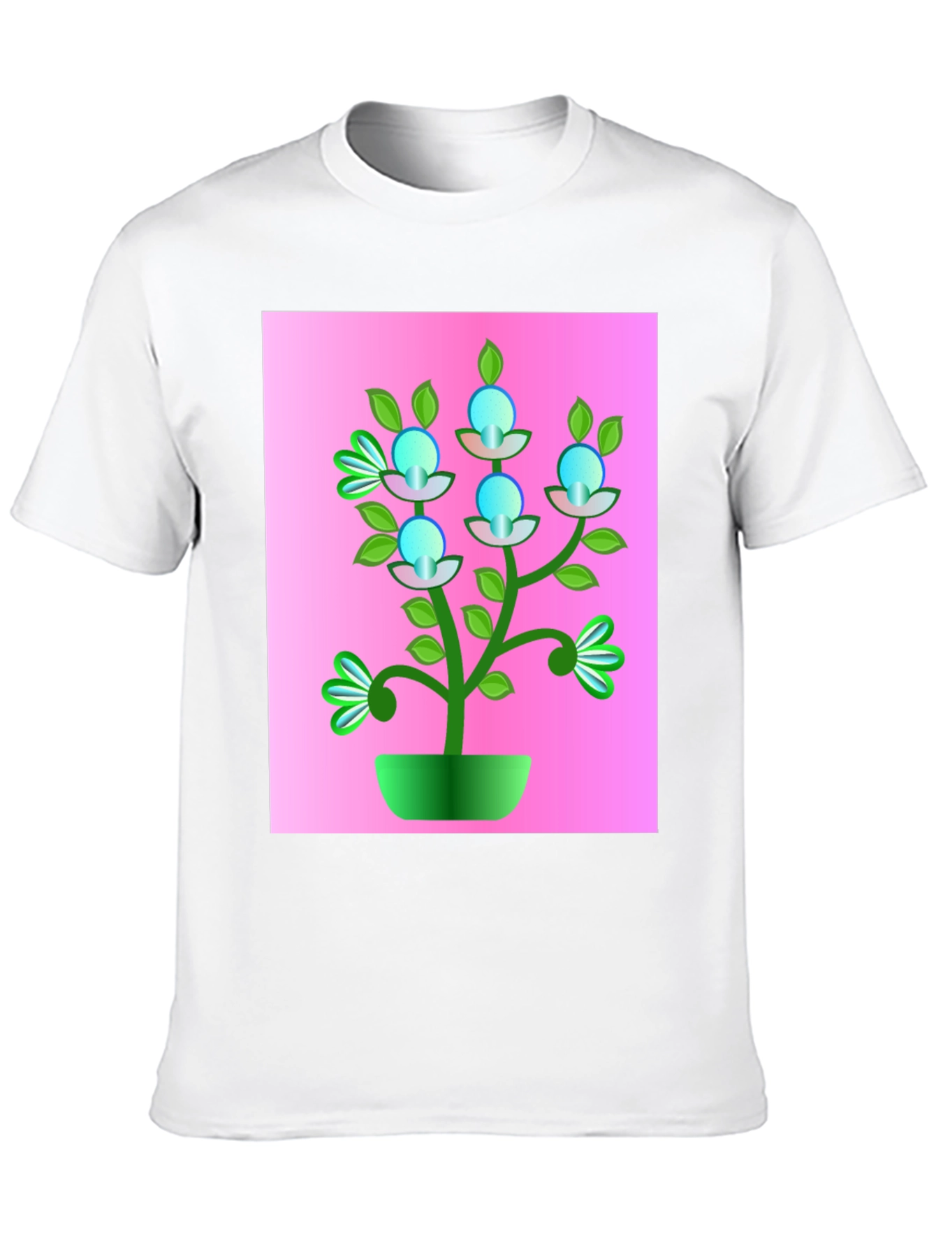 Black Abstract Plant Graphic Tee - Trendy Black T-Shirt view 10