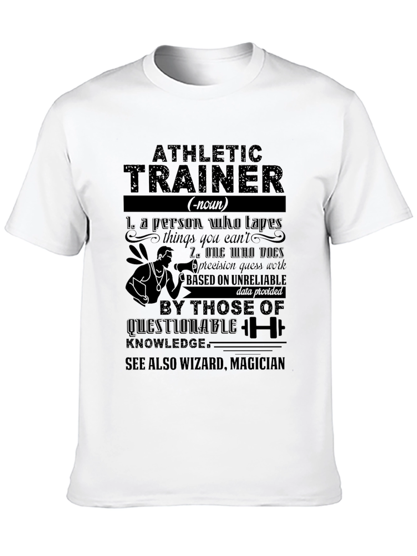 Black Athletic Trainer Definition Graphic T-Shirt view 10