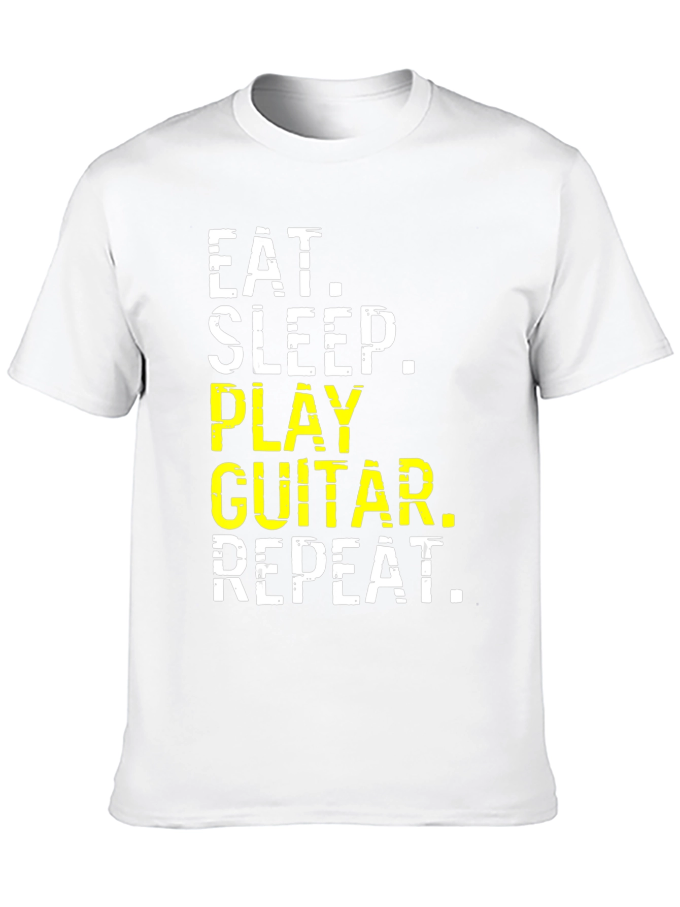 Black Eat Sleep Play Guitar Repeat Graphic Tee view 10