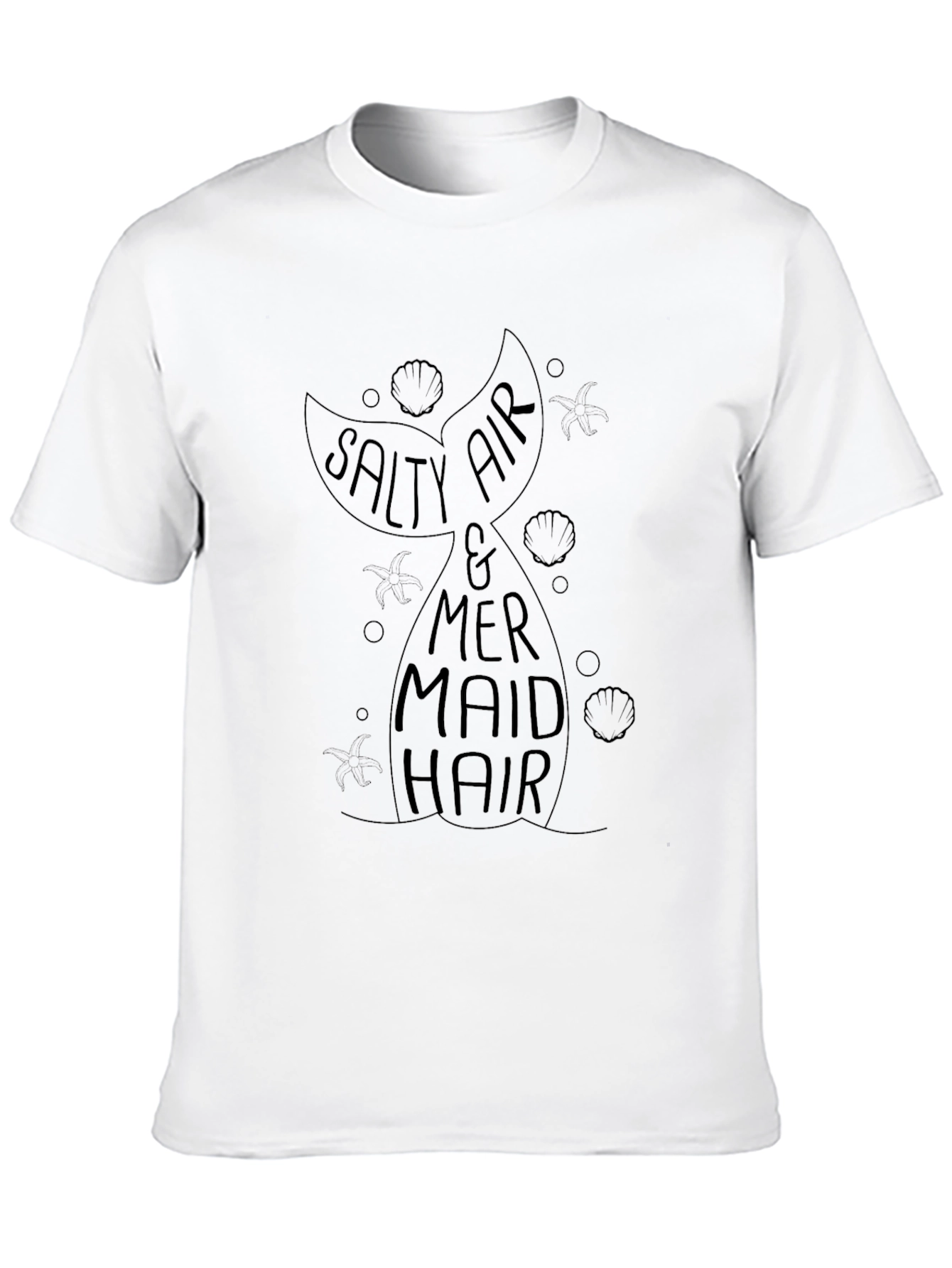 Black Salty Air Mermaid Hair Graphic T-Shirt view 10