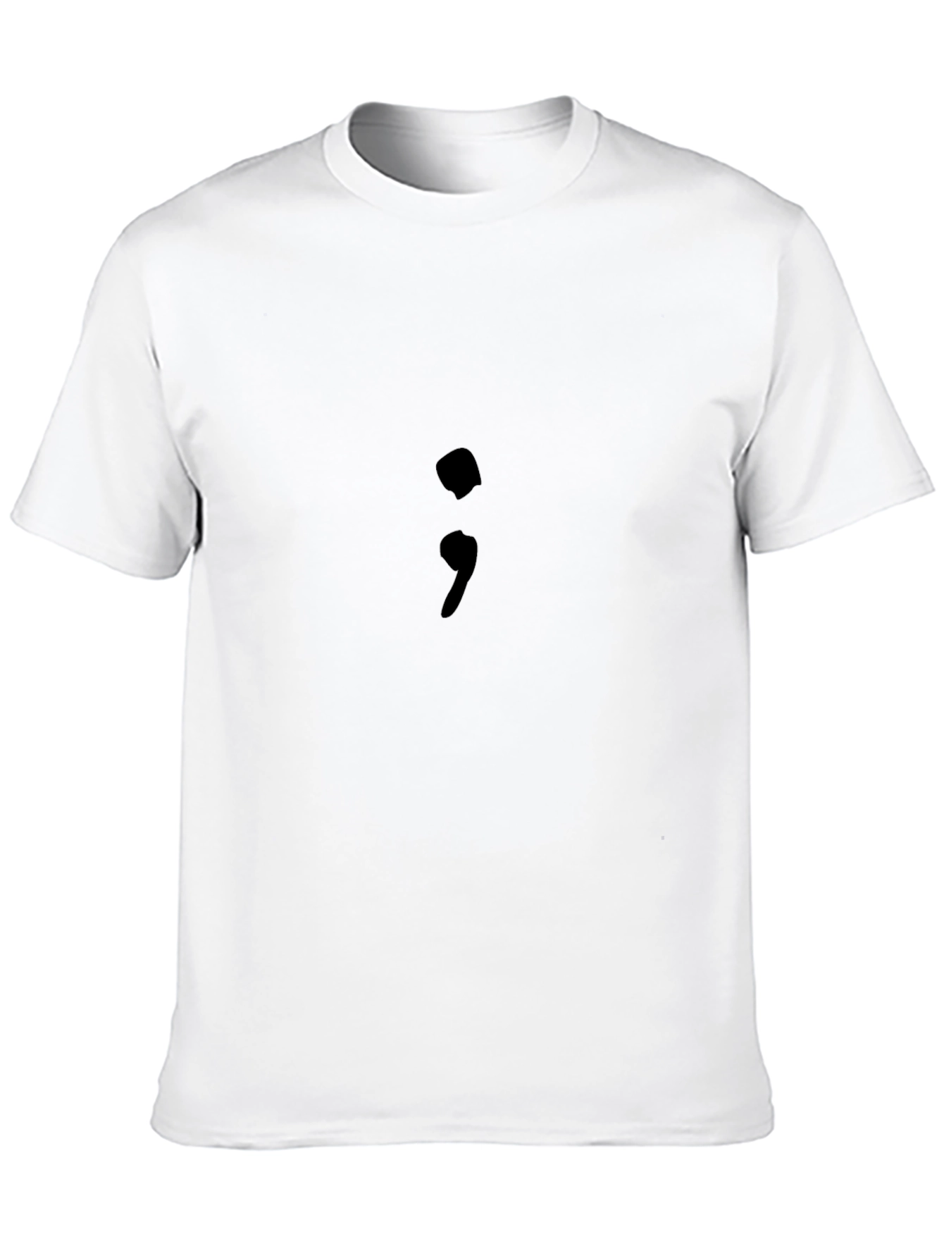 Black Semicolon Graphic Black T-Shirt: Mental Health Awareness Tee view 10