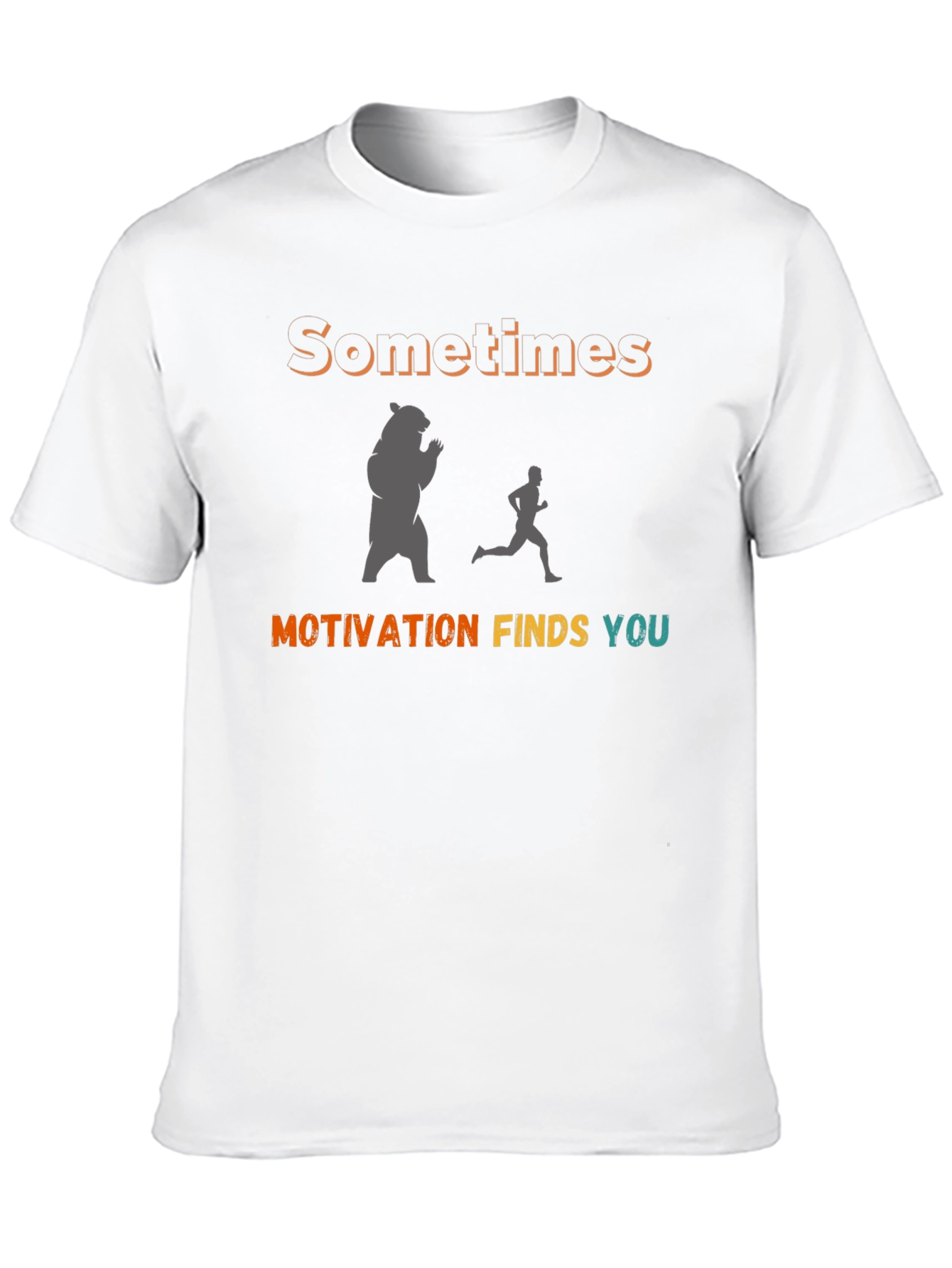 Black Motivational Bear Chase T-Shirt view 10