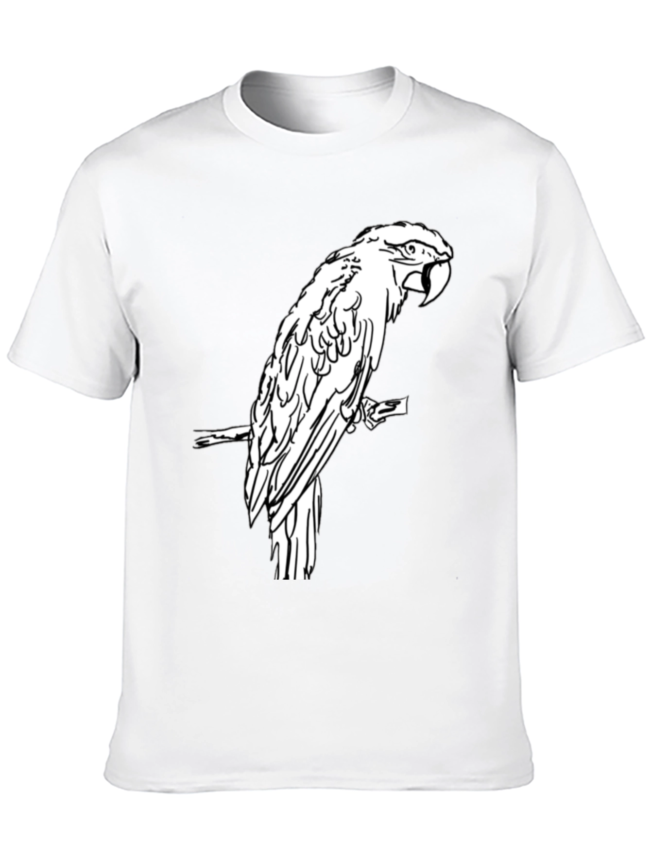Black Black T-Shirt with White Parrot Graphic view 10