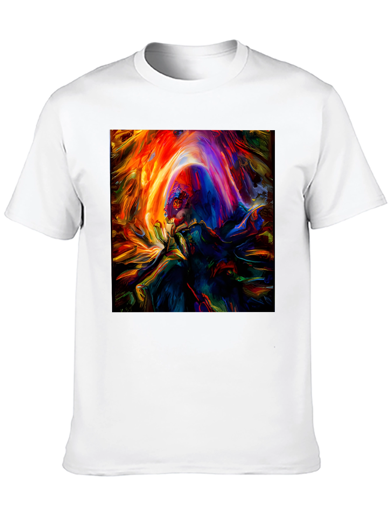 Black Vibrant Abstract Art Graphic Print Black T-Shirt view 10