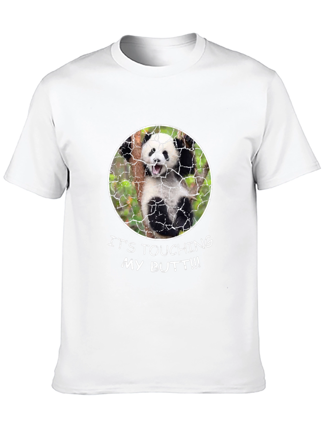 Black Panda 'Touching My Butt' Graphic Tee - Novelty Humor Shirt view 10