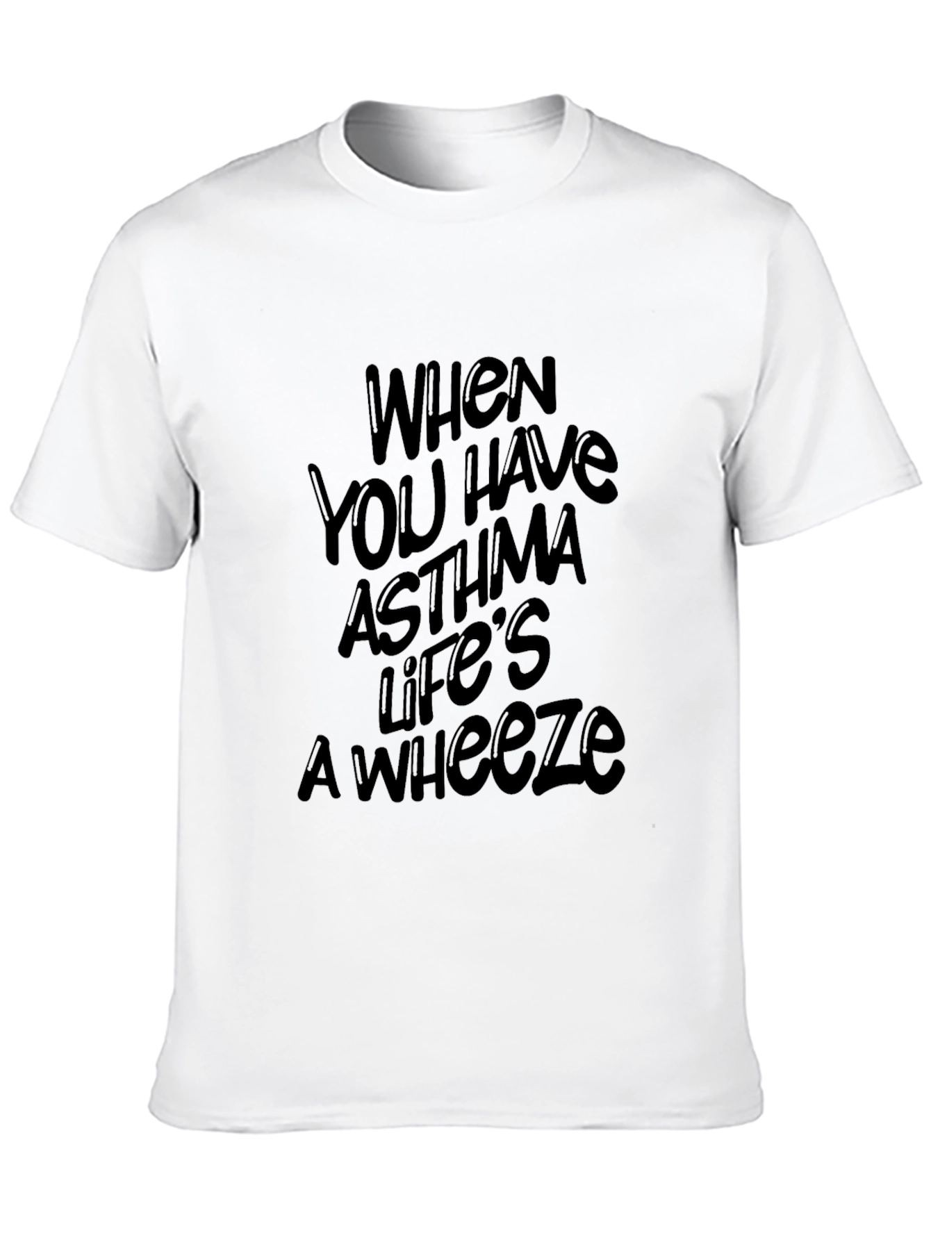Black Asthma Awareness Black T-Shirt: Life's a Wheeze view 10