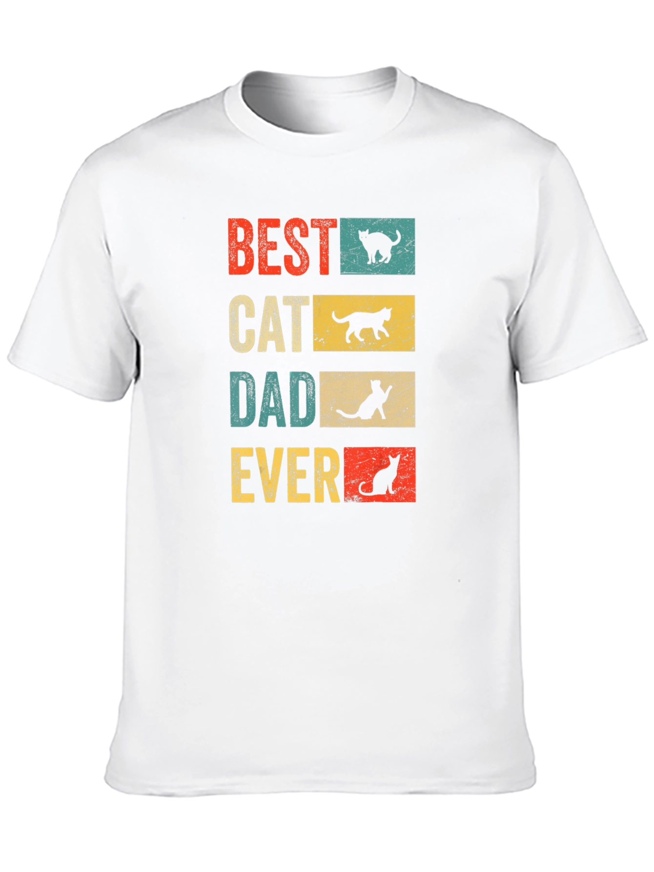 Black Best Cat Dad Ever T-Shirt - Vintage Design view 10