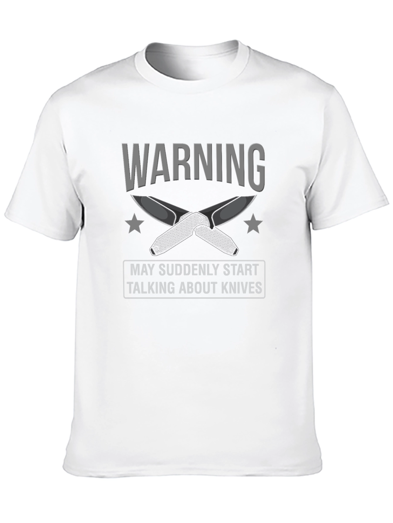 Black Warning: May Suddenly Start Talking About Knives Graphic Tee view 10