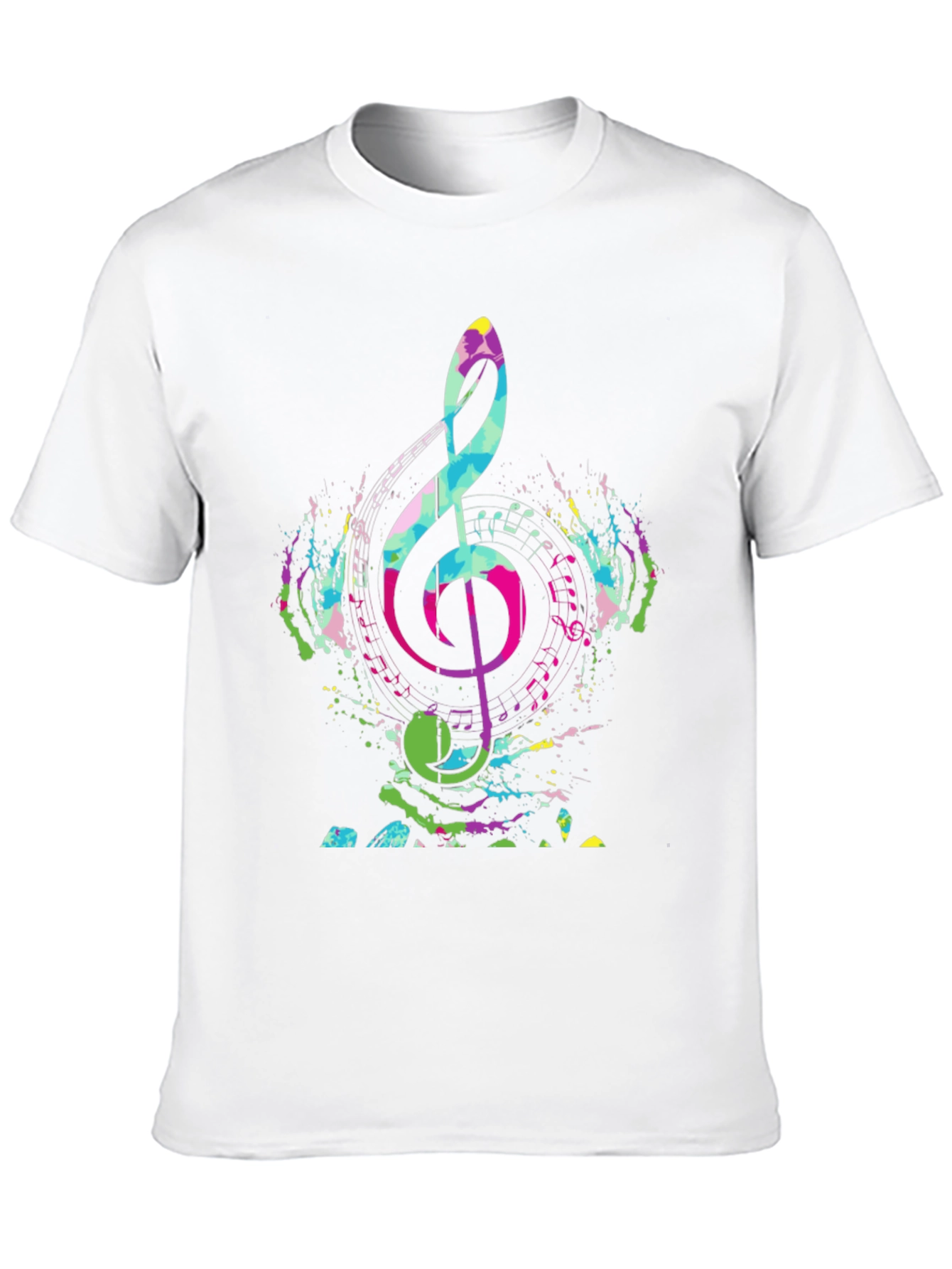 Black Colorful Music Note Graphic Tee - Black view 10