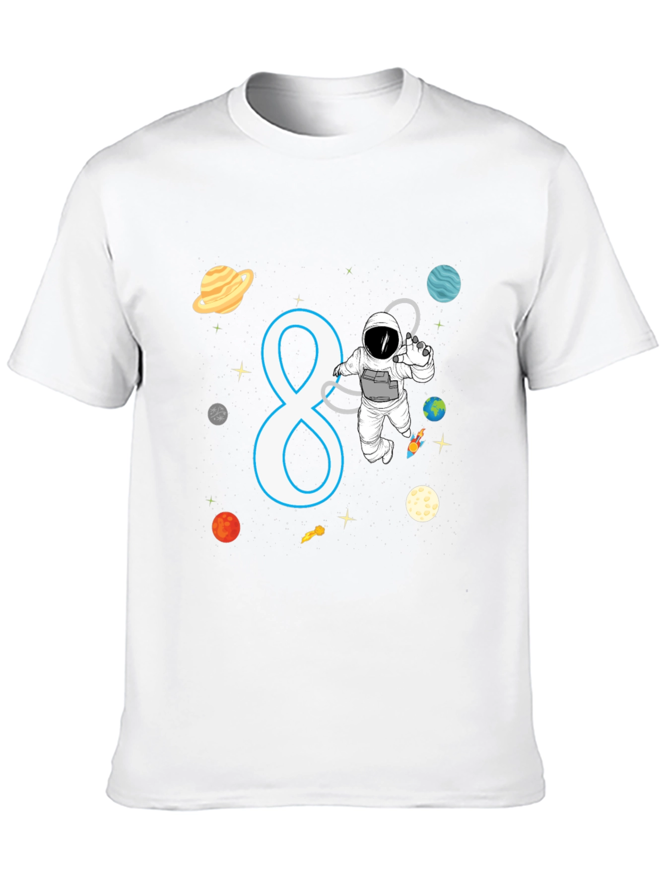Black Astronaut 8th Birthday Kids T-Shirt view 10