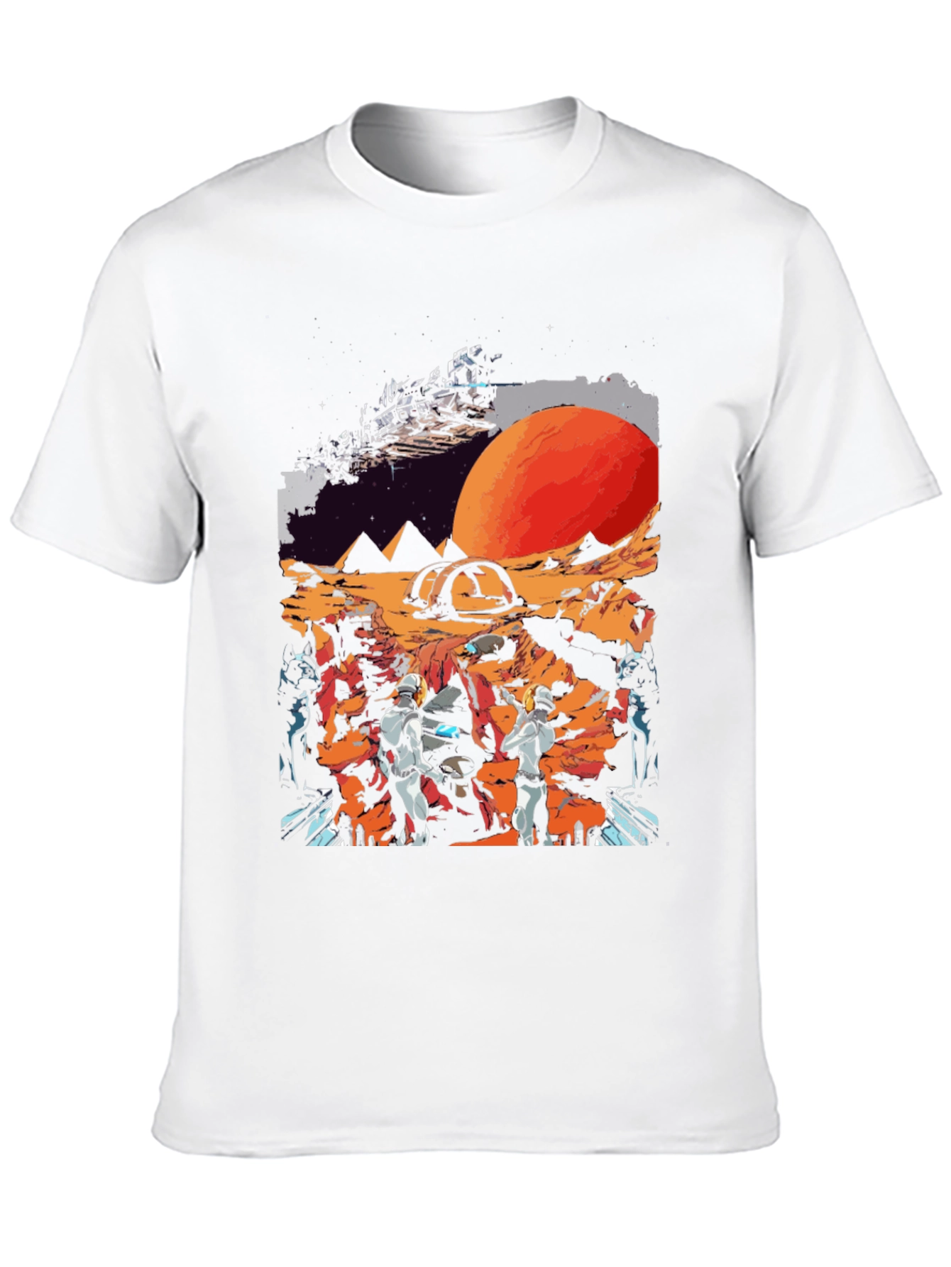 Black Sci-Fi Planet Graphic T-Shirt view 10