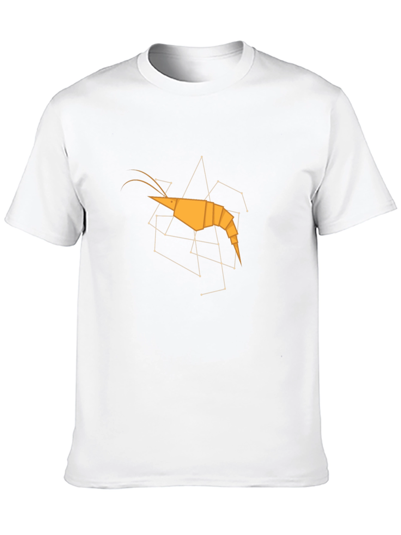 Black Geometric Shrimp Graphic Tee - Modern Art Shirt view 10